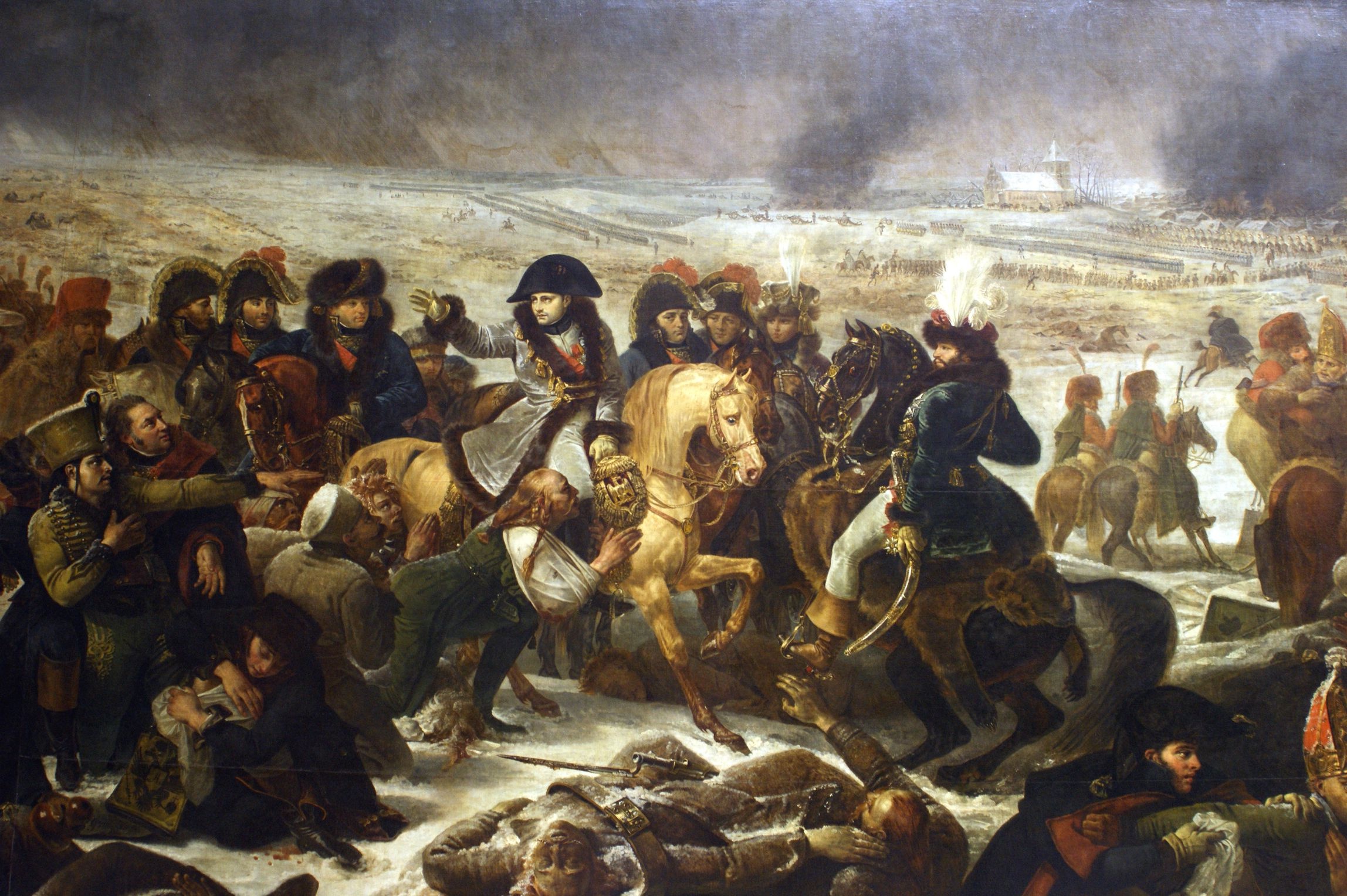 Napoleon Bonaparte, Eylau battle, Louvre Museum painting, Reproduction, 2300x1530 HD Desktop