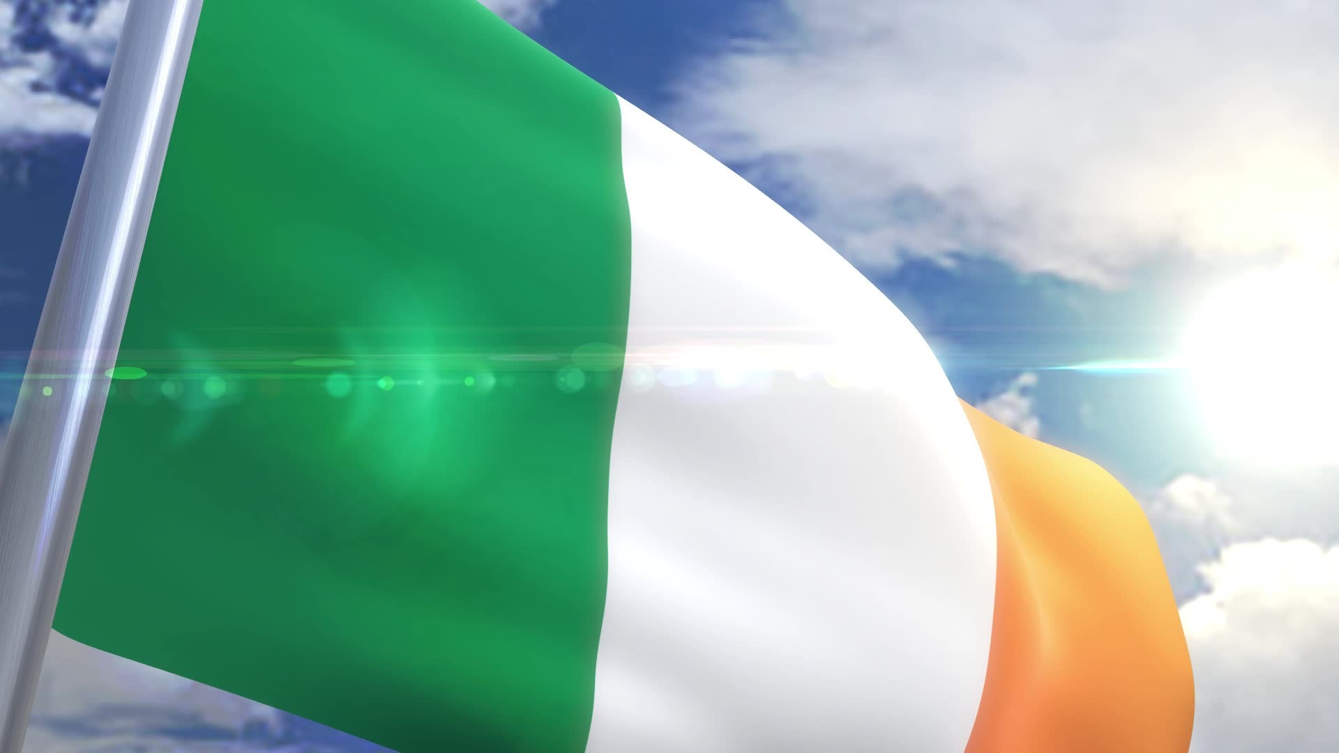 Flag of Ireland, Free stock video footage, 1920x1080 Full HD Desktop