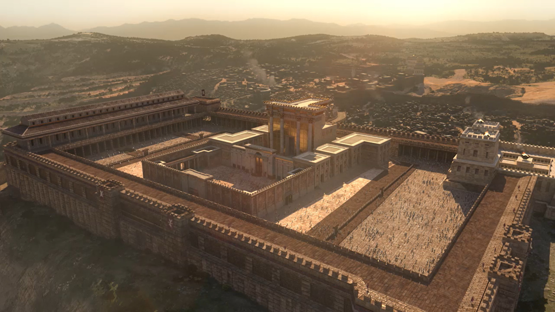 Jerusalem: The Second Temple, Cityscape. 1920x1080 Full HD Wallpaper.