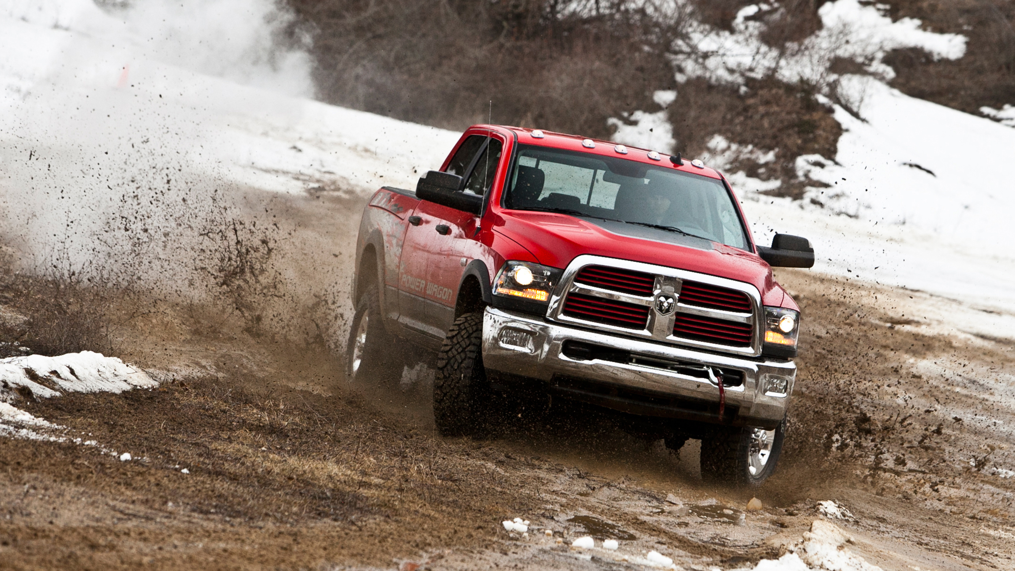 Off-road Driving: 2014 Ram 2500 Power Wagon, Most powerful pickup truck in the world. 3840x2160 4K Wallpaper.