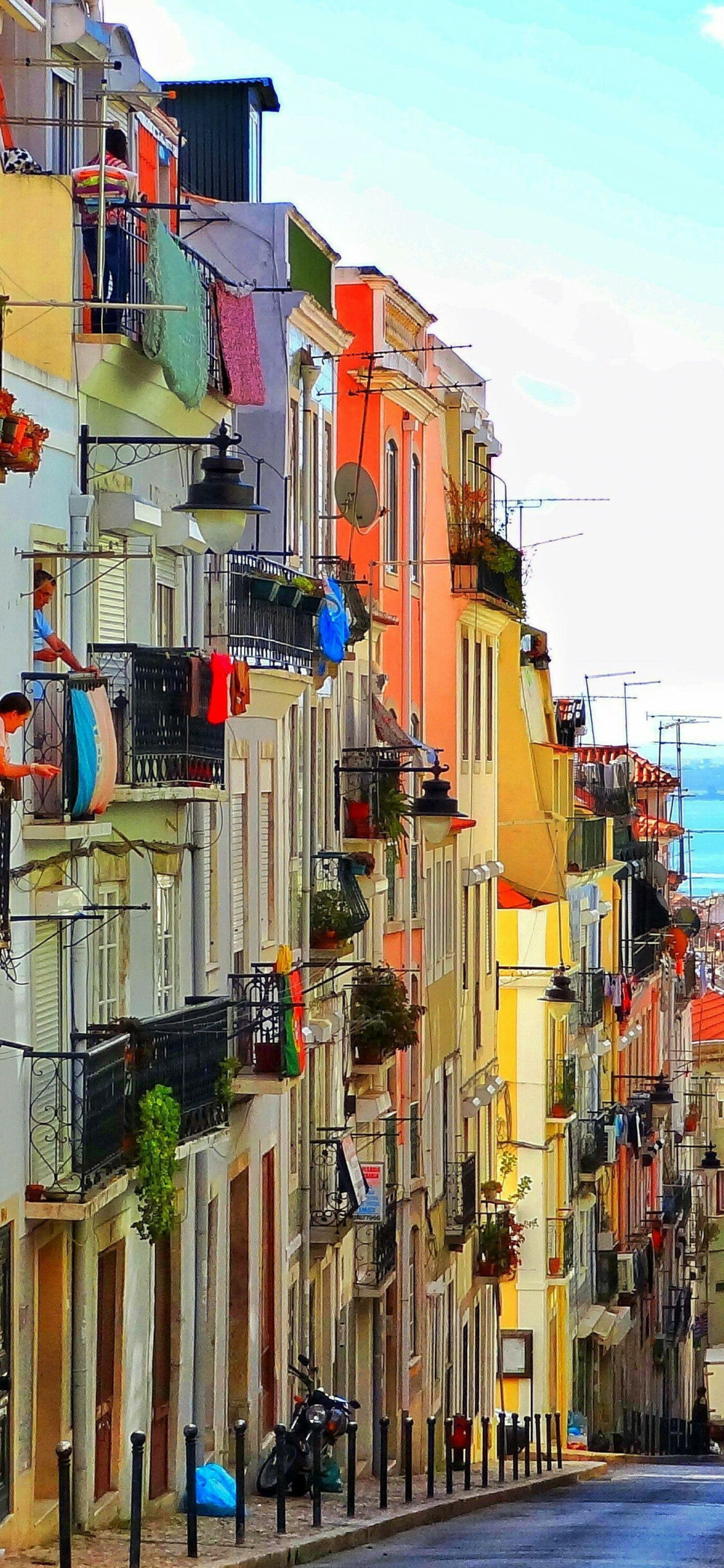 Portugal: Lisbon, The westernmost country of the European mainland, Streetscape. 1130x2440 HD Background.