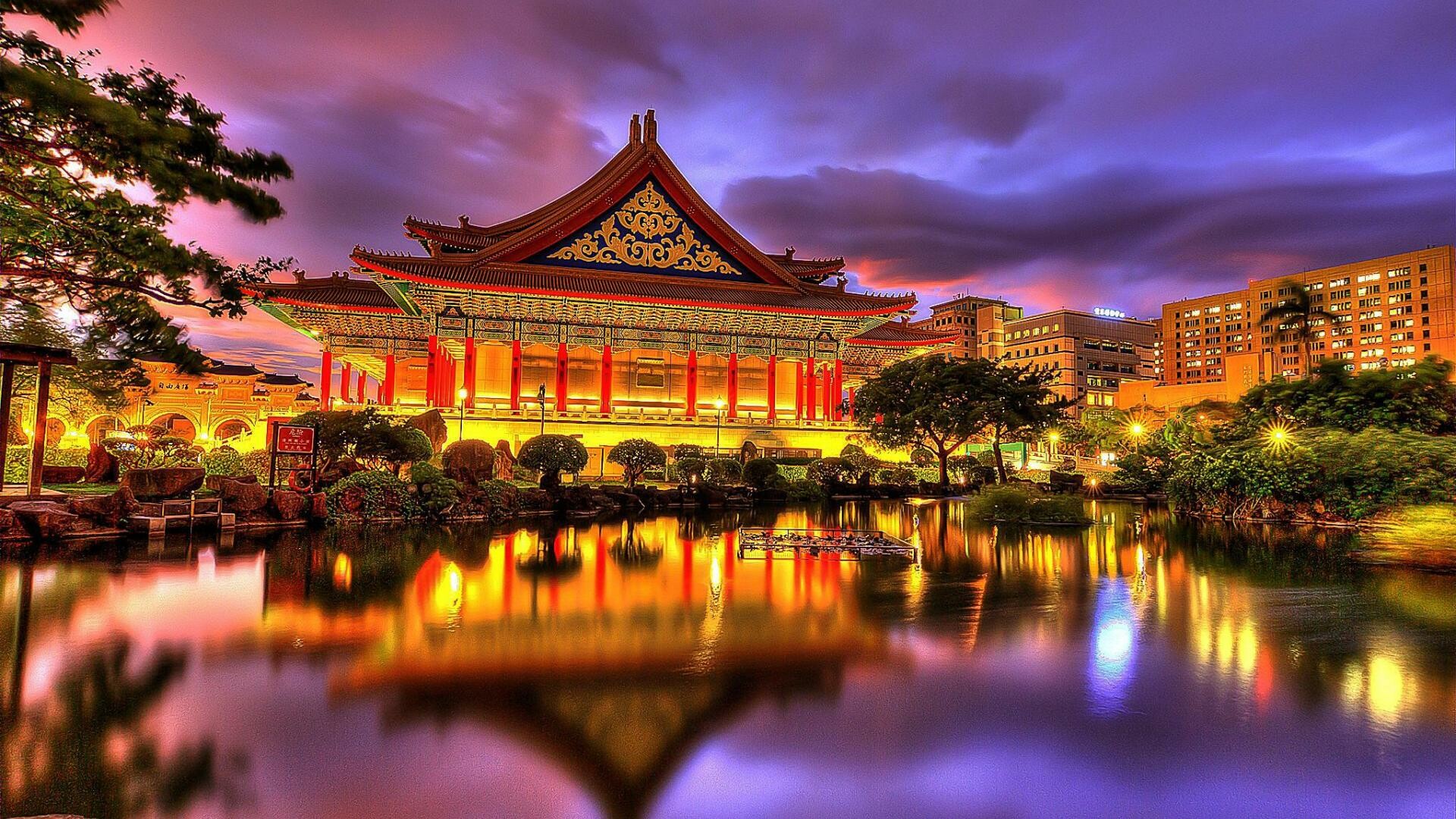 China: National Theater and Concert Hall, Taipei, Taiwan. 1920x1080 Full HD Wallpaper.