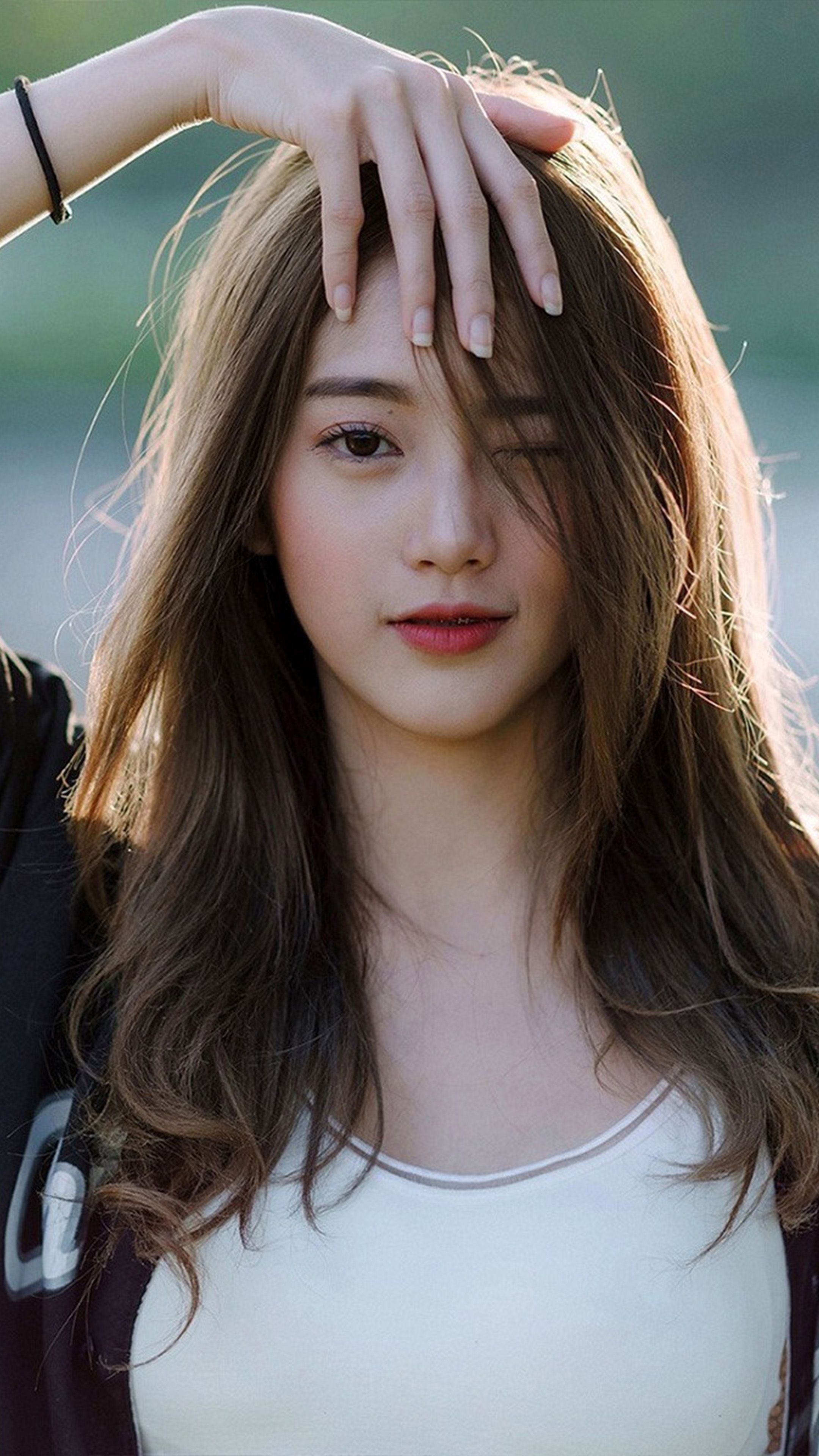Most Beautiful Women: Most beautiful Chinese girls, Asian appearance, A headshot. 2160x3840 4K Wallpaper.