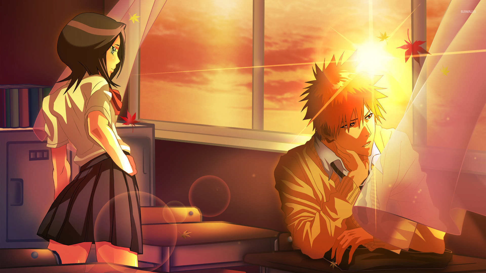 Ichigo and Rukia, Anime couple, Breathtaking illustrations, Unbreakable bond, 1920x1080 Full HD Desktop