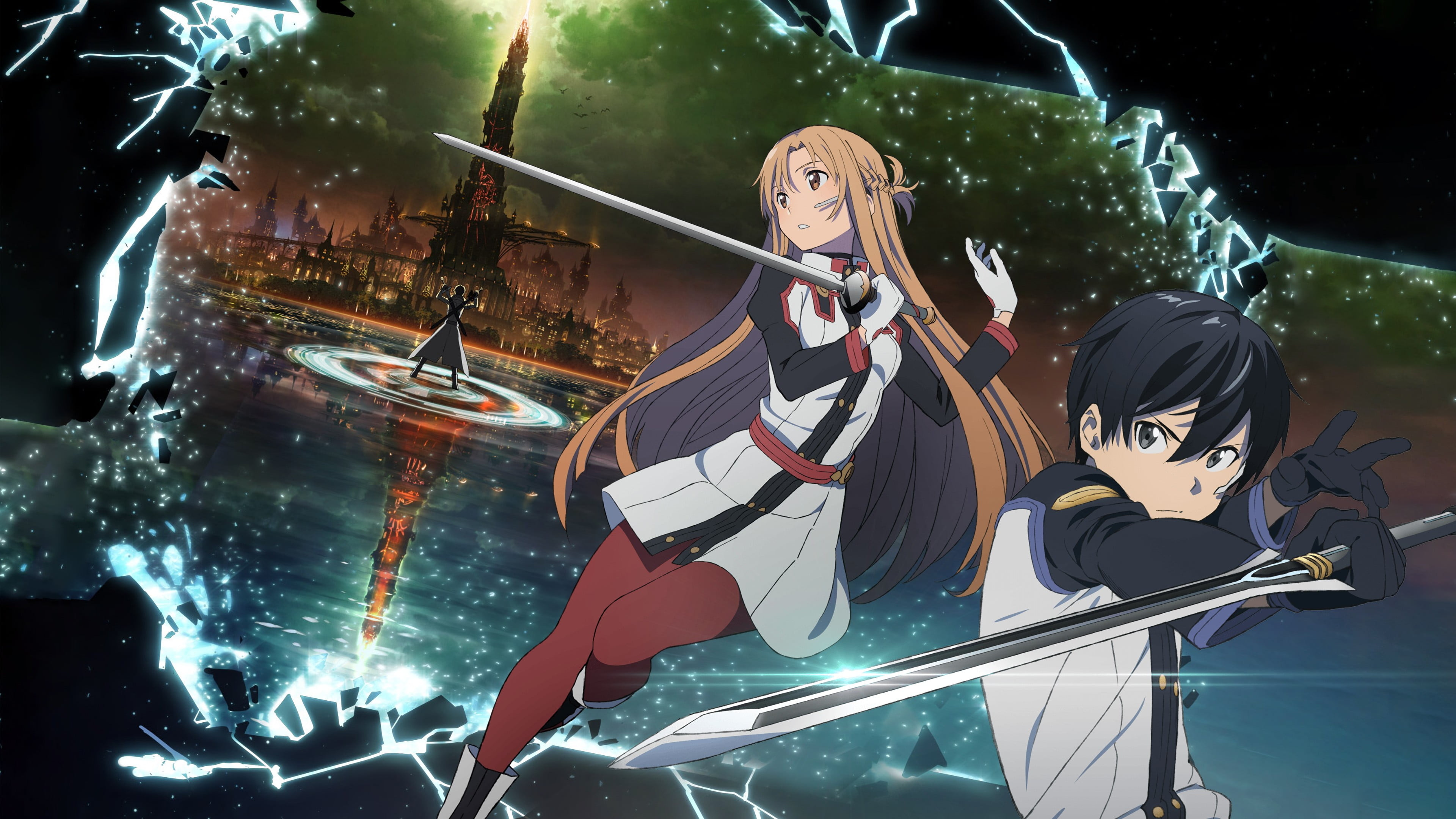 Sword Art Online, Sword art anime, Kirigaya Kazuto, Yuuki Asuna, 3840x2160 4K Desktop