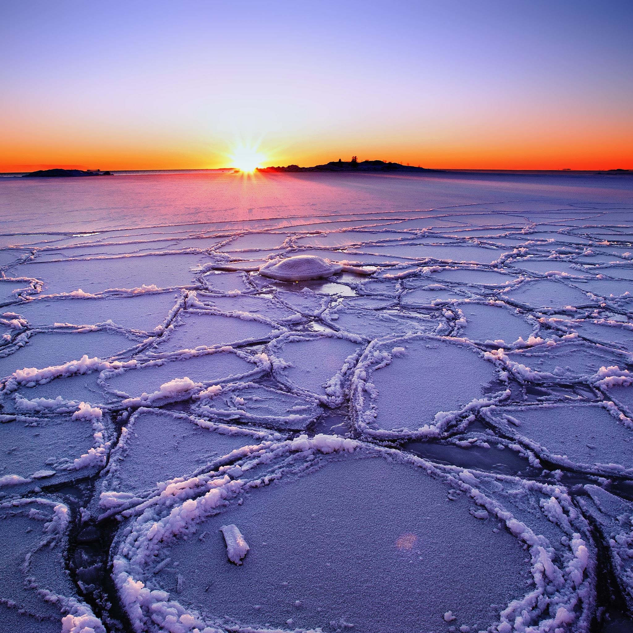Arctic Ocean (Travels), Arctic sunset wallpapers, Sea ice, Glacial landscapes, 2050x2050 HD Phone