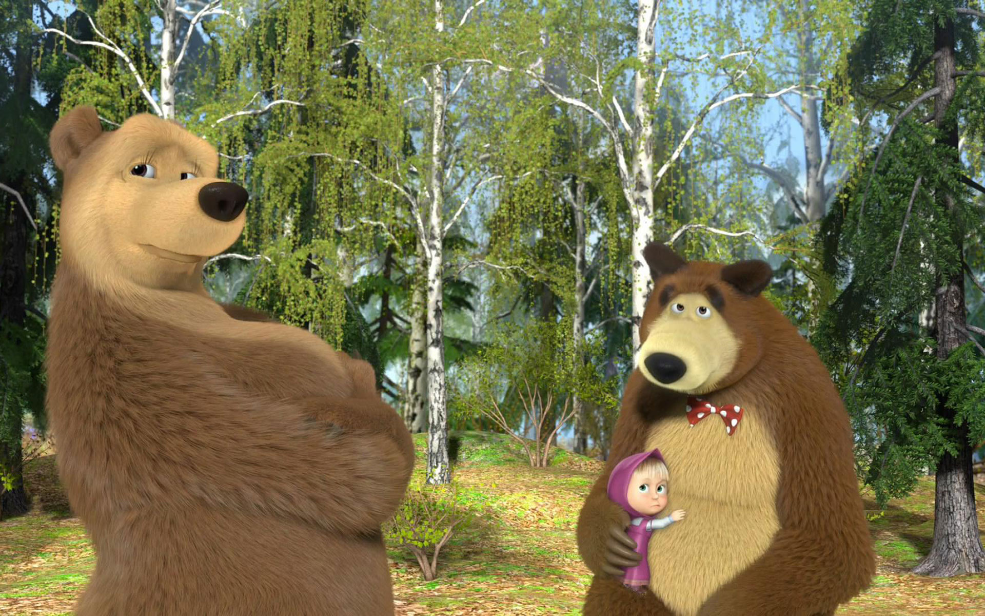 Masha and the Bear, Wallpaper resolution, Animation, 1920x1200 HD Desktop