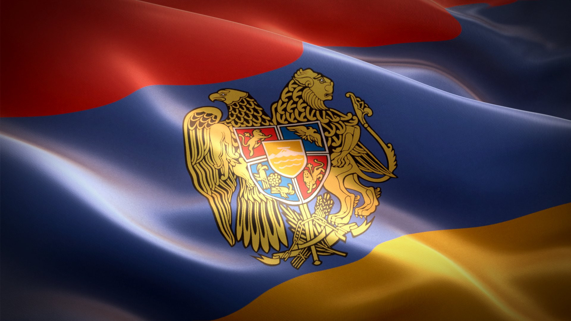 Armenia: The Armenian Tricolour, Adopted in 1990 by the Armenian Supreme Soviet. 1920x1080 Full HD Wallpaper.