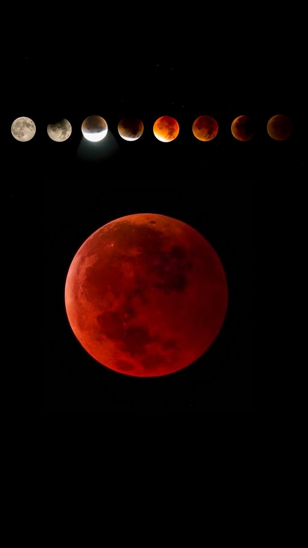 Lunar Eclipse, Beeindruckende Mondfinsternis, Astronomische Schnheit, Himmelwunder, 1080x1920 Full HD Handy