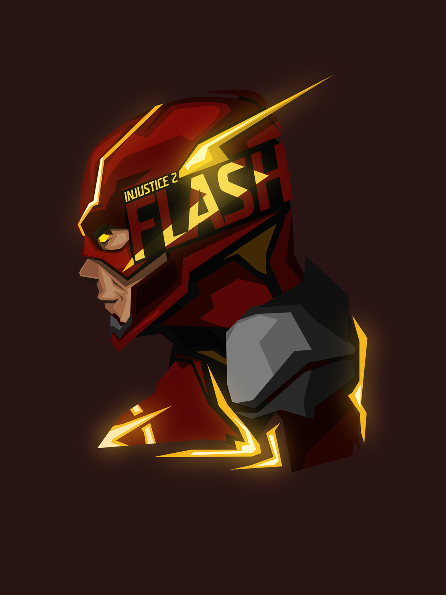 Flash (DC): Superhero, Can move at incredible speed, Minimalistic art. 1540x2050 HD Wallpaper.
