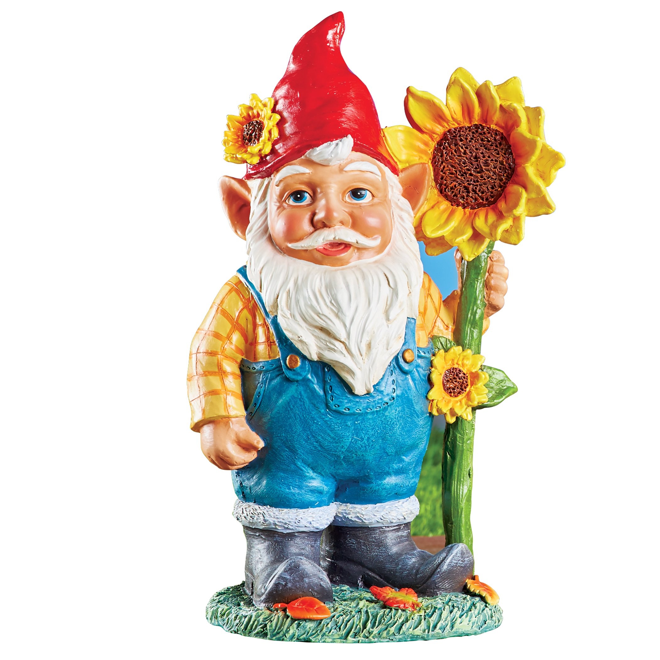 Autumn Sunflowers, Garden Gnome Couple, Lawn Ornaments, Outdoor Fall Decor, 2100x2100 HD Desktop