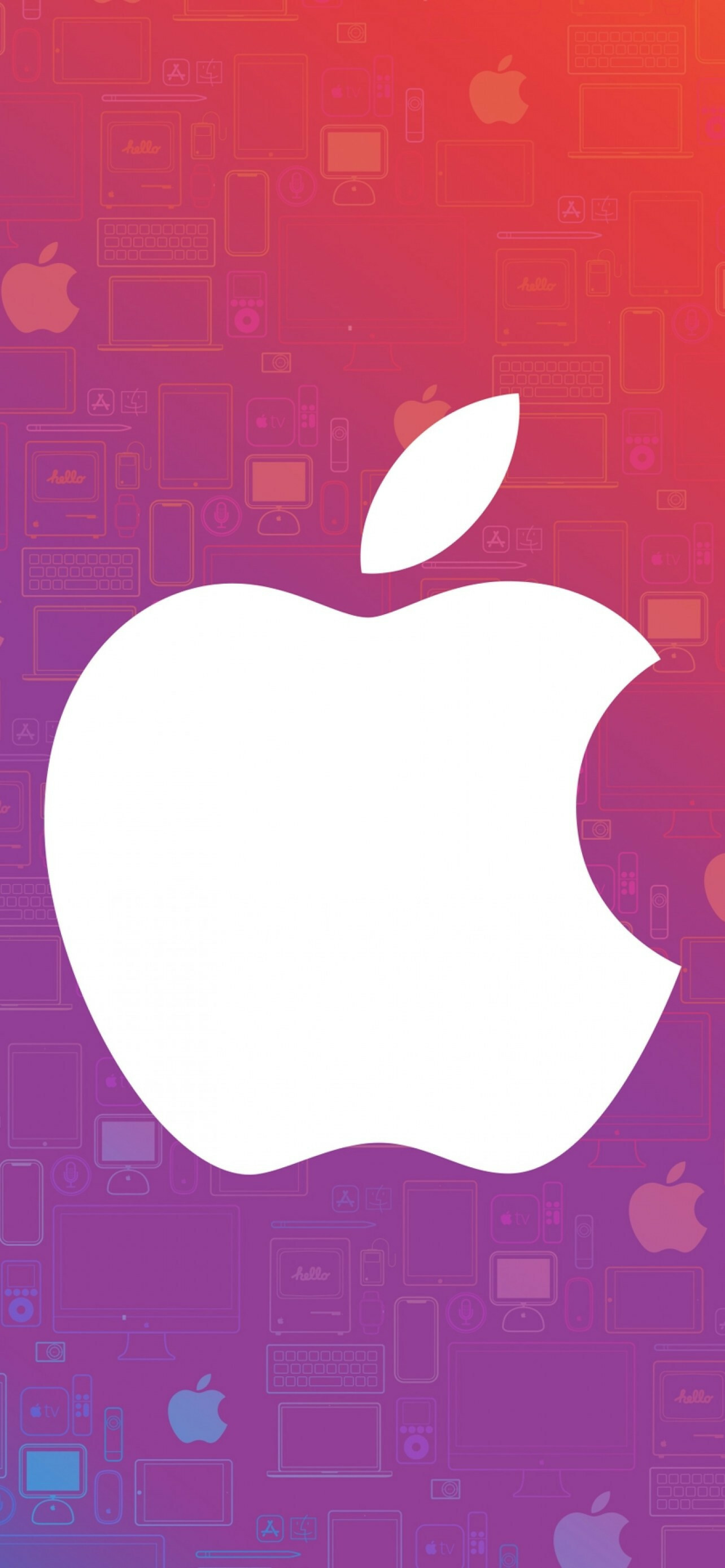 Apple Logo: An innovative leader in the fields of personal computers, software, music players, mobile phones. 1290x2780 HD Background.
