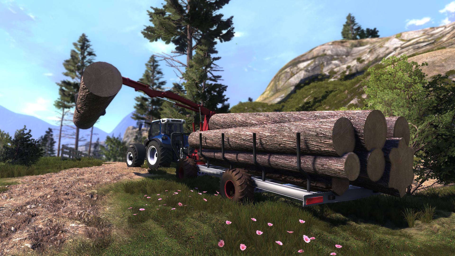 Lumberjack: Lumberjack's Dynasty, Harvesting trees, Logging industry, Woodchopping. 1920x1080 Full HD Background.