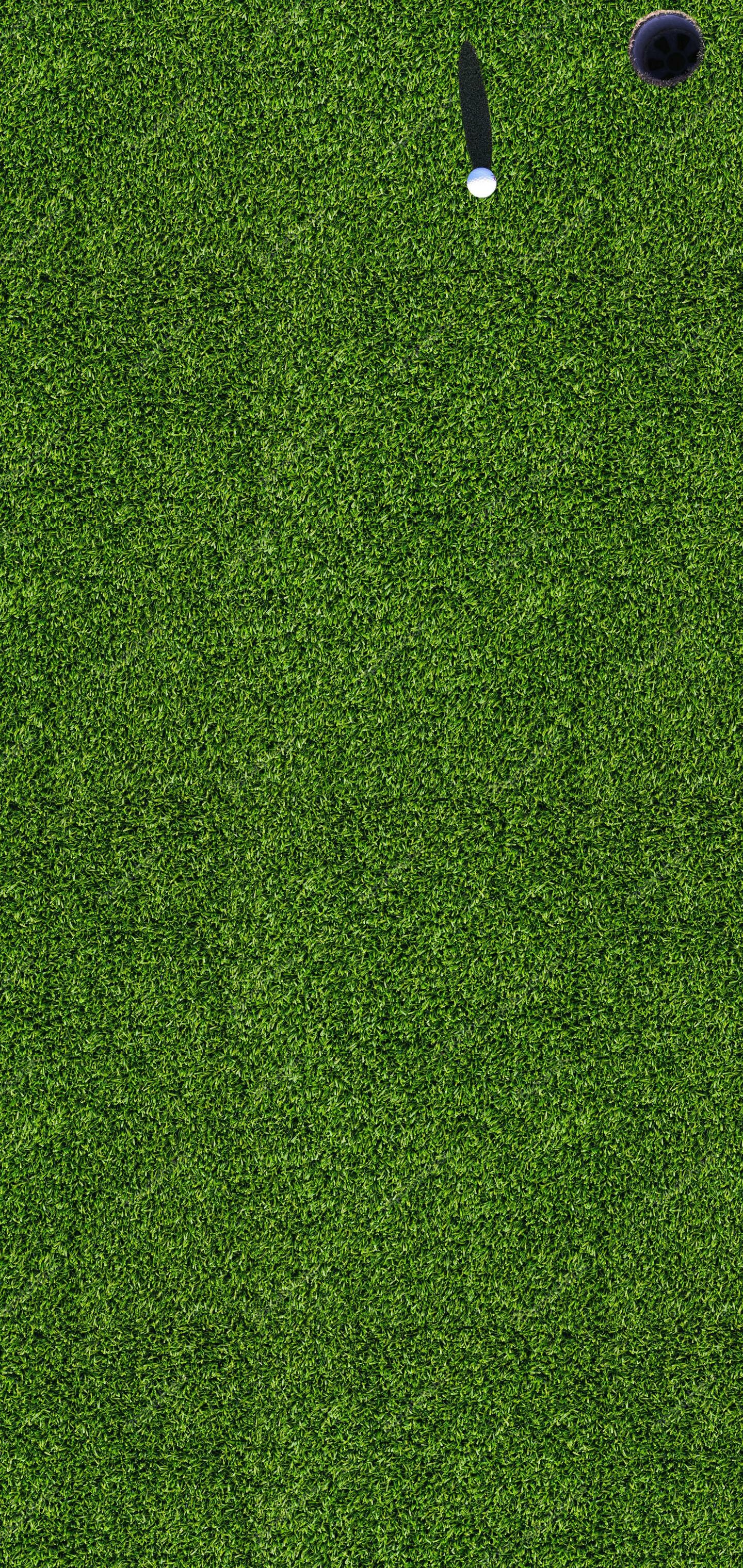 Golf: A very old sport in which players use a variety of stick-like devices, Green course. 1440x3040 HD Background.