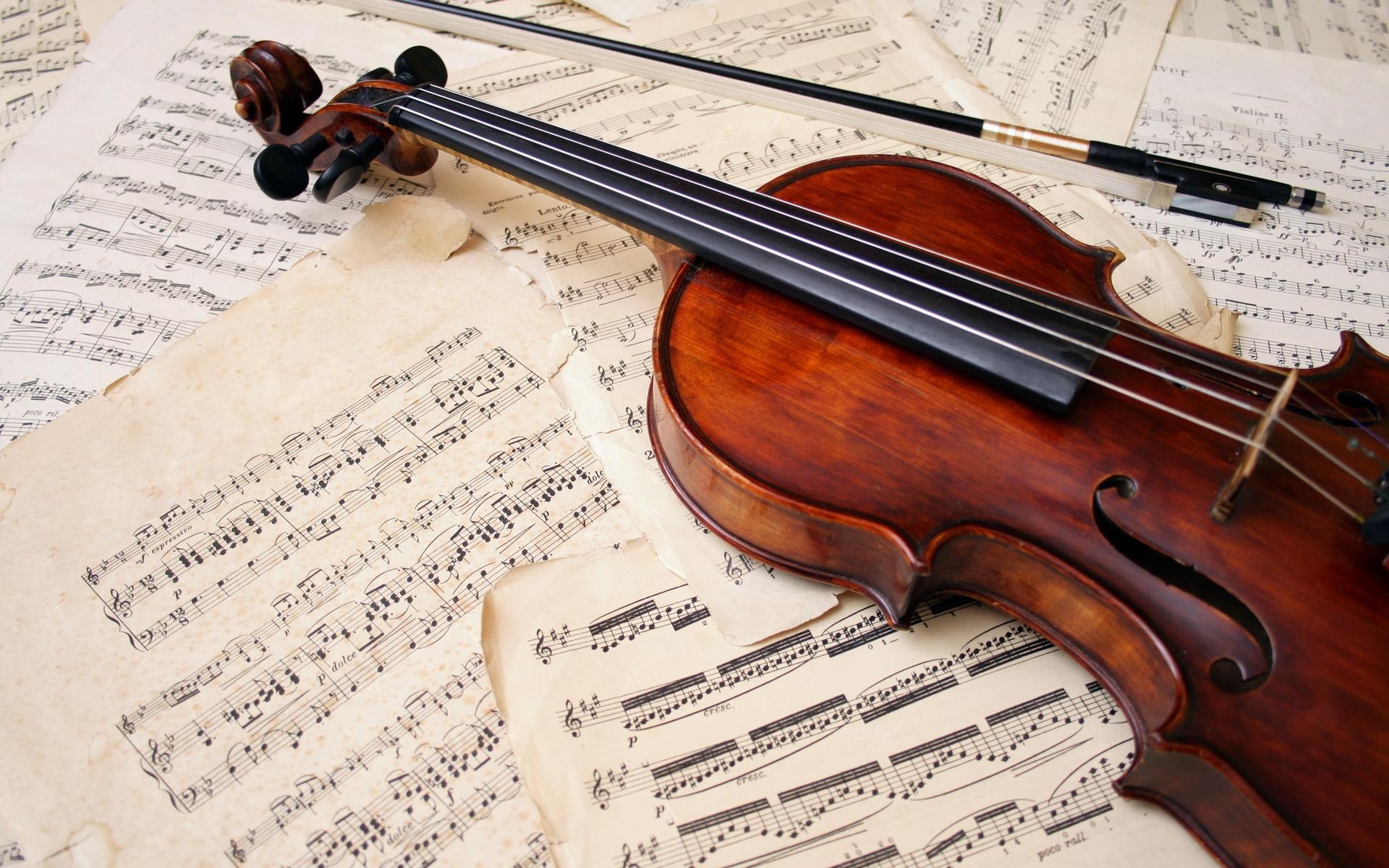 Musical Instruments: Bow, Notes, Fiddle music, A well-played fiddle tune, A steady flow of melody. 1920x1200 HD Wallpaper.