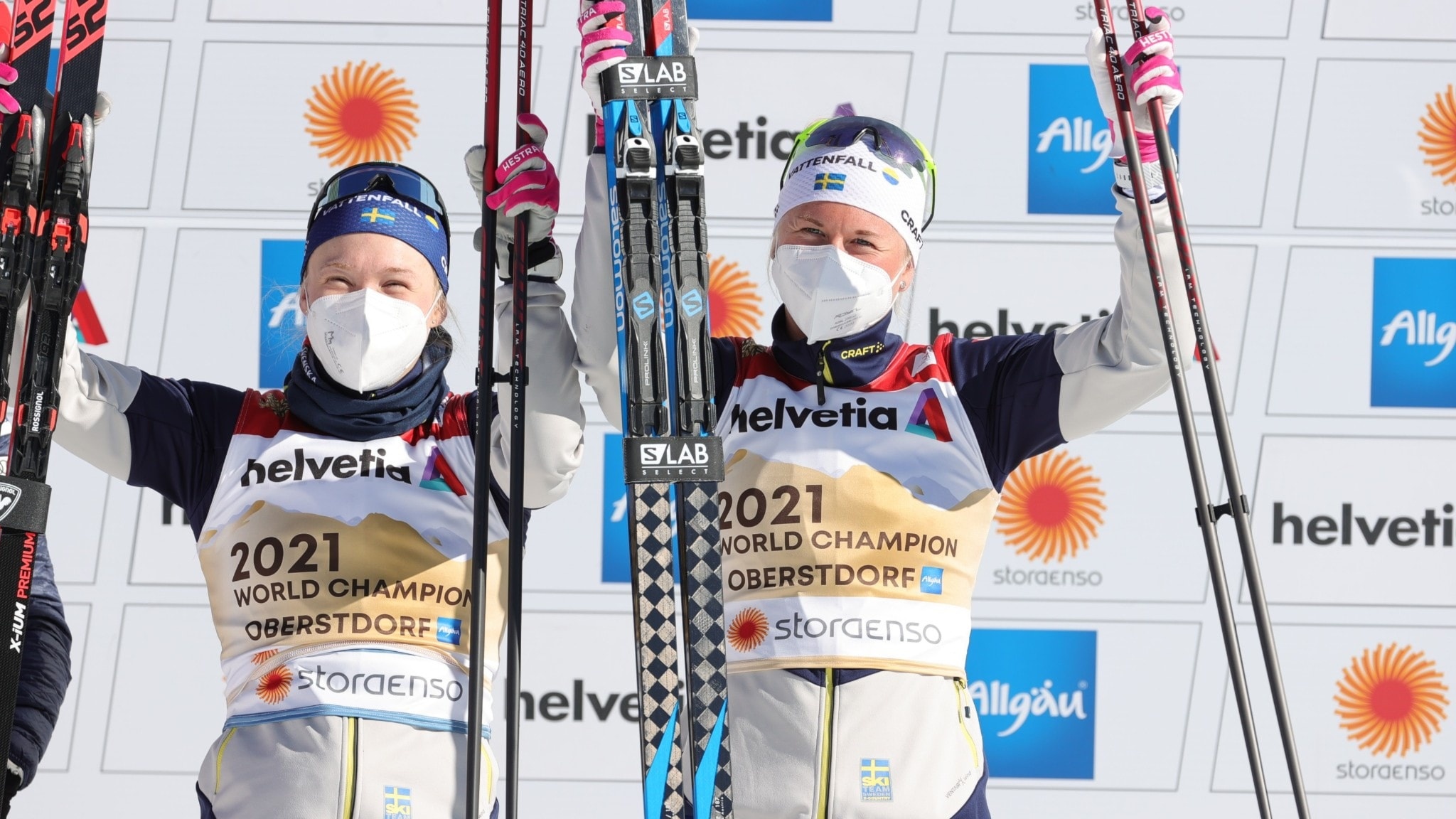 Maja Dahlqvist, Swedish gold heroes, Sporting triumph, Nordic skiing, 2050x1160 HD Desktop