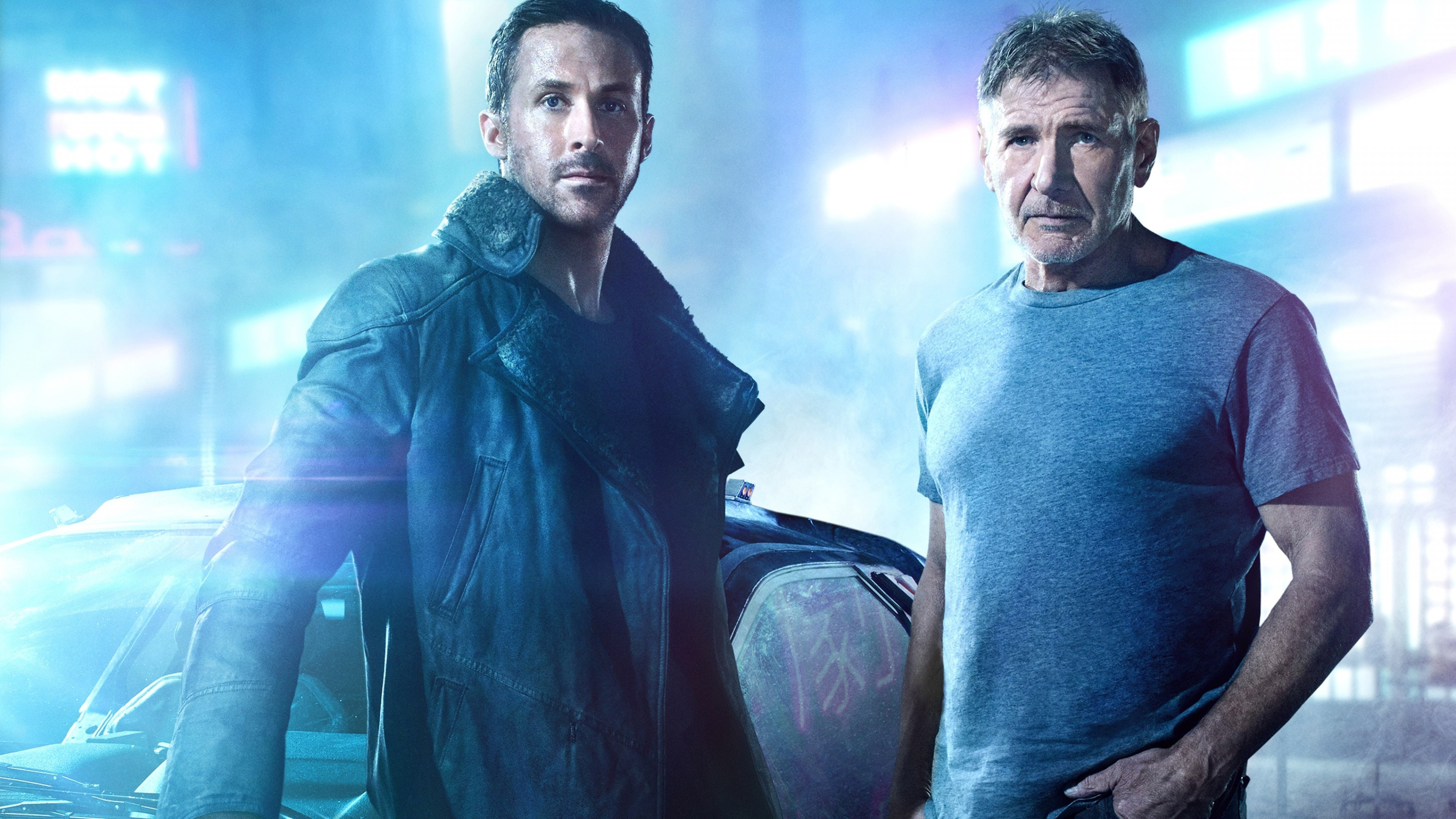Ryan Gosling: Blade Runner 2049, Harrison Ford, Rick Deckard, Officer K. 3840x2160 4K Wallpaper.