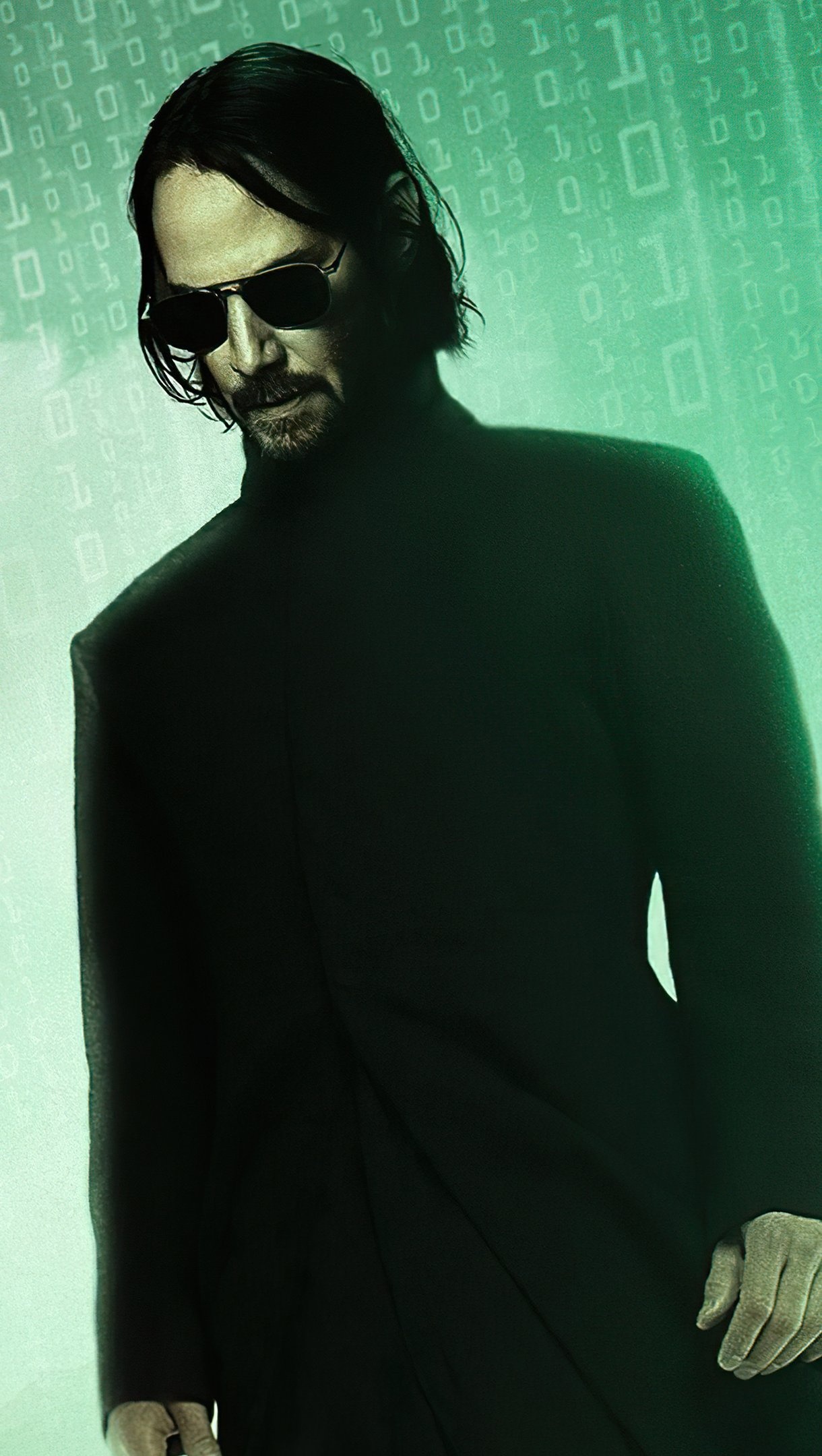 The Matrix: Resurrections, A 2021 American science fiction action film, Keanu Reeves. 1220x2160 HD Background.