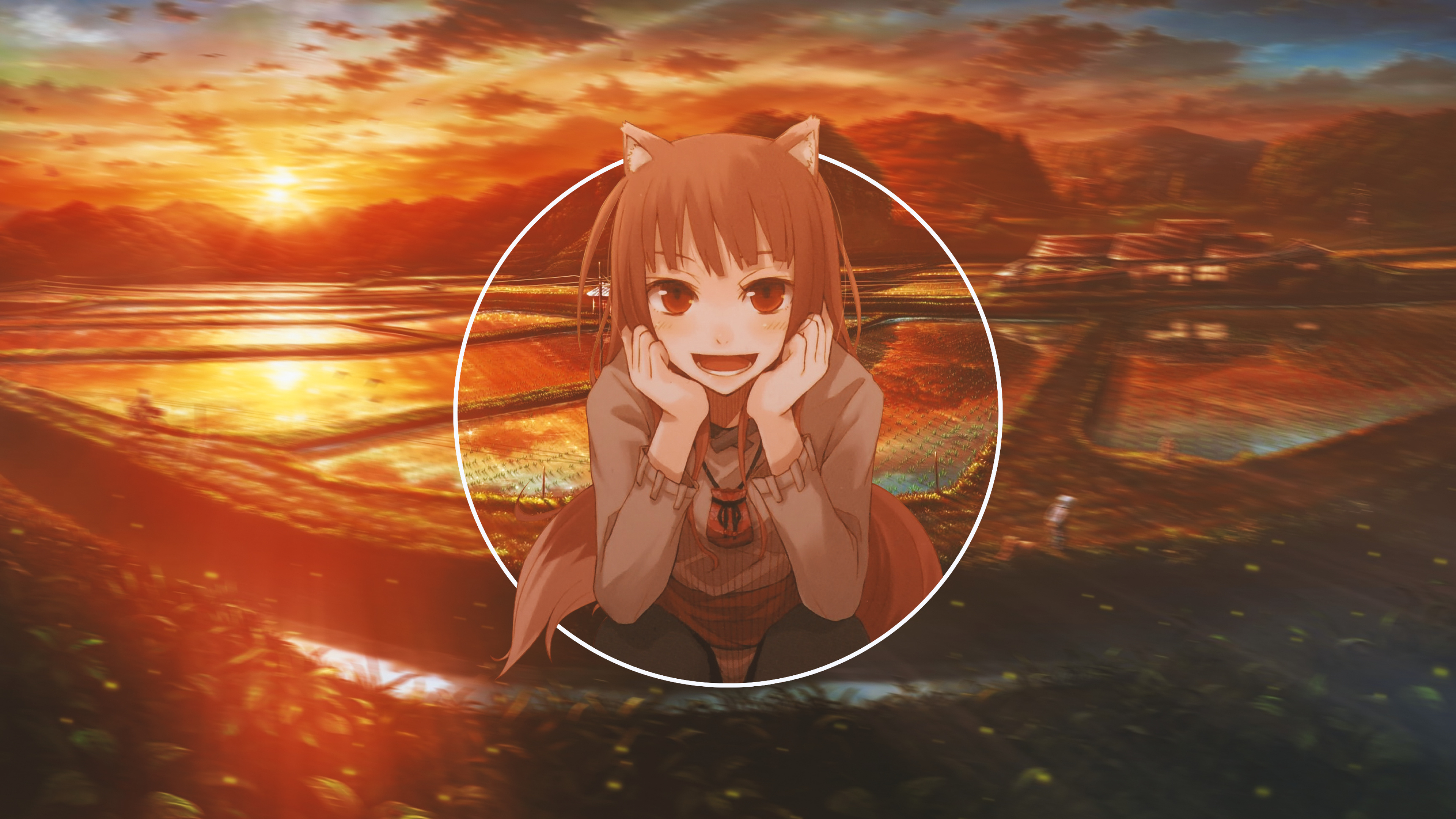 Spice and Wolf (Anime): Artwork, The village's wheat goddess. 3840x2160 4K Wallpaper.