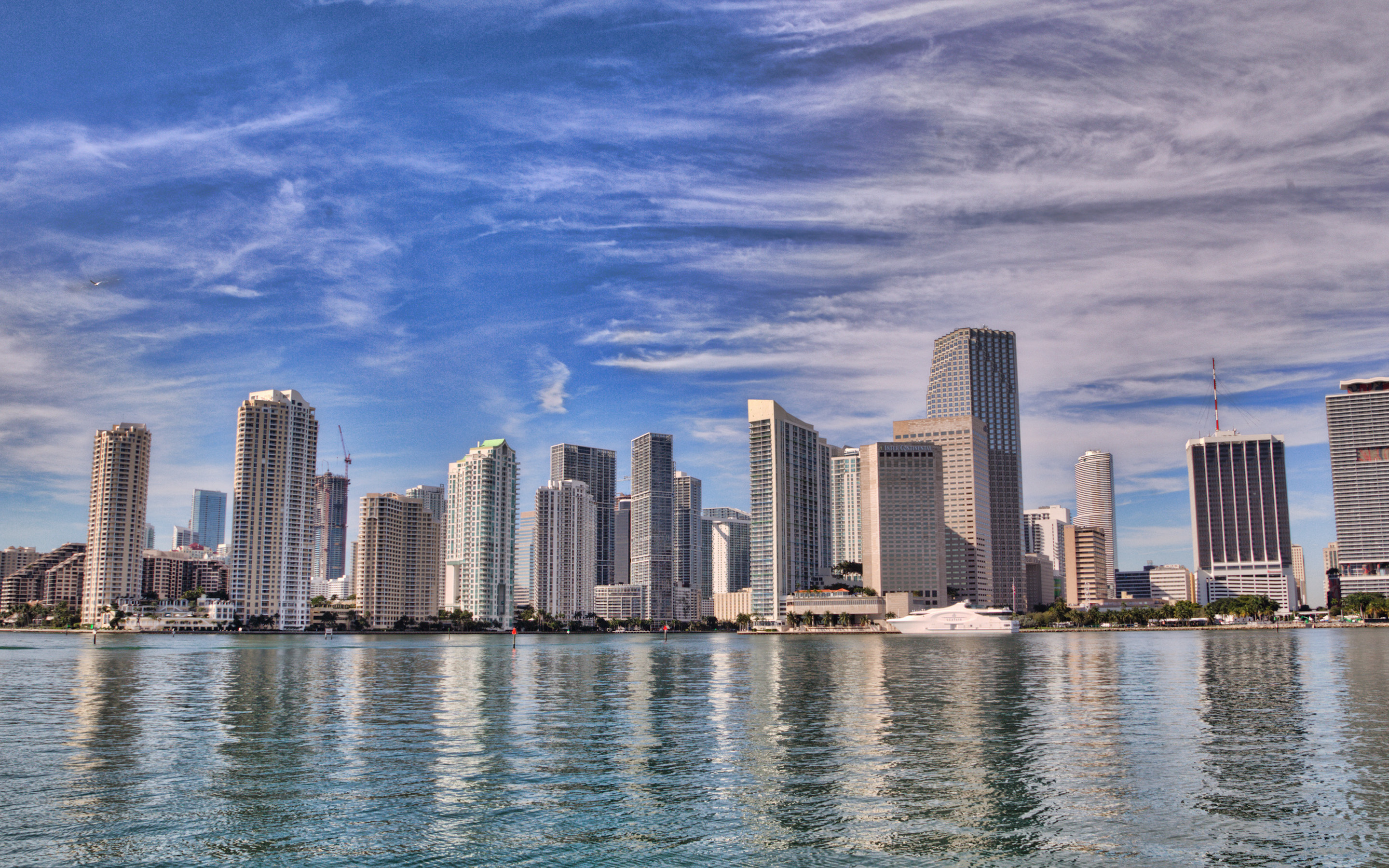 Miami Skyline, American city, Skyscrapers, Florida, 2880x1800 HD Desktop