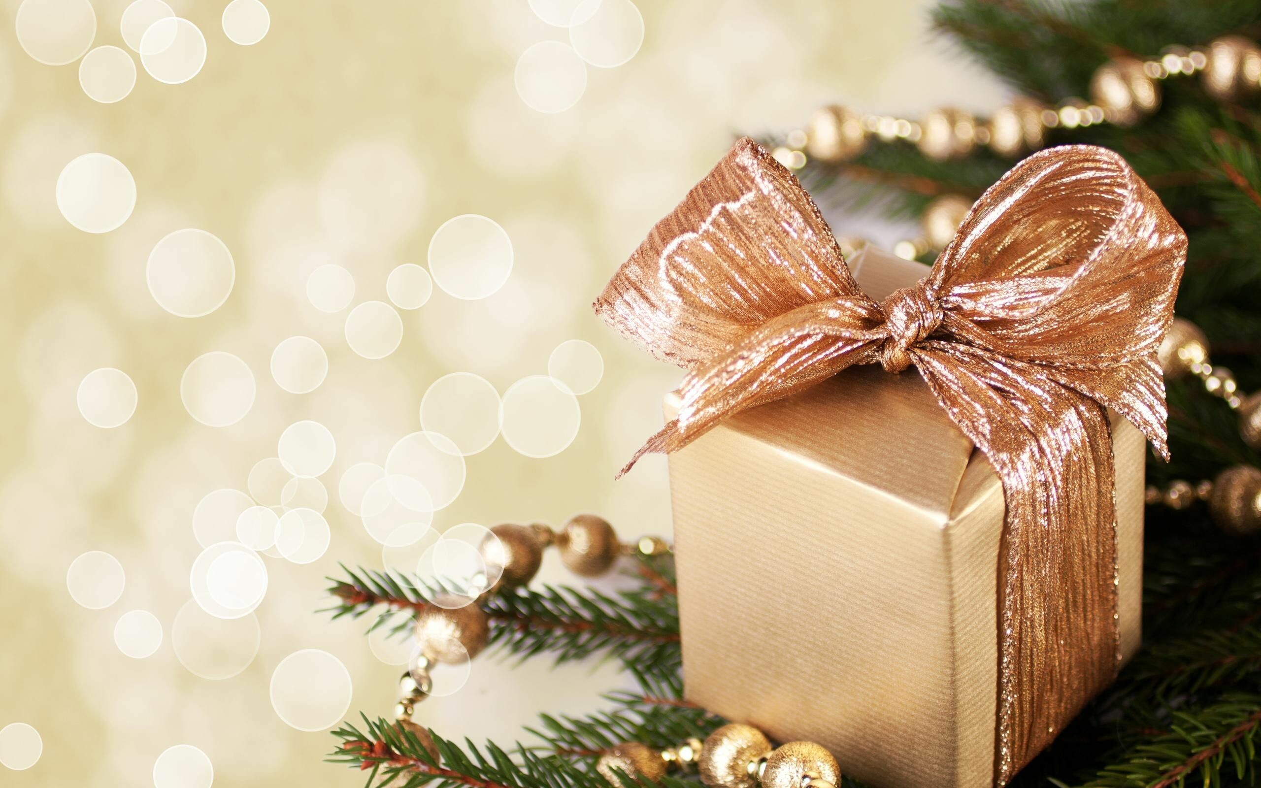 Christmas Gifts: Decorations, A present given at winter holiday, Wrapping. 2560x1600 HD Wallpaper.