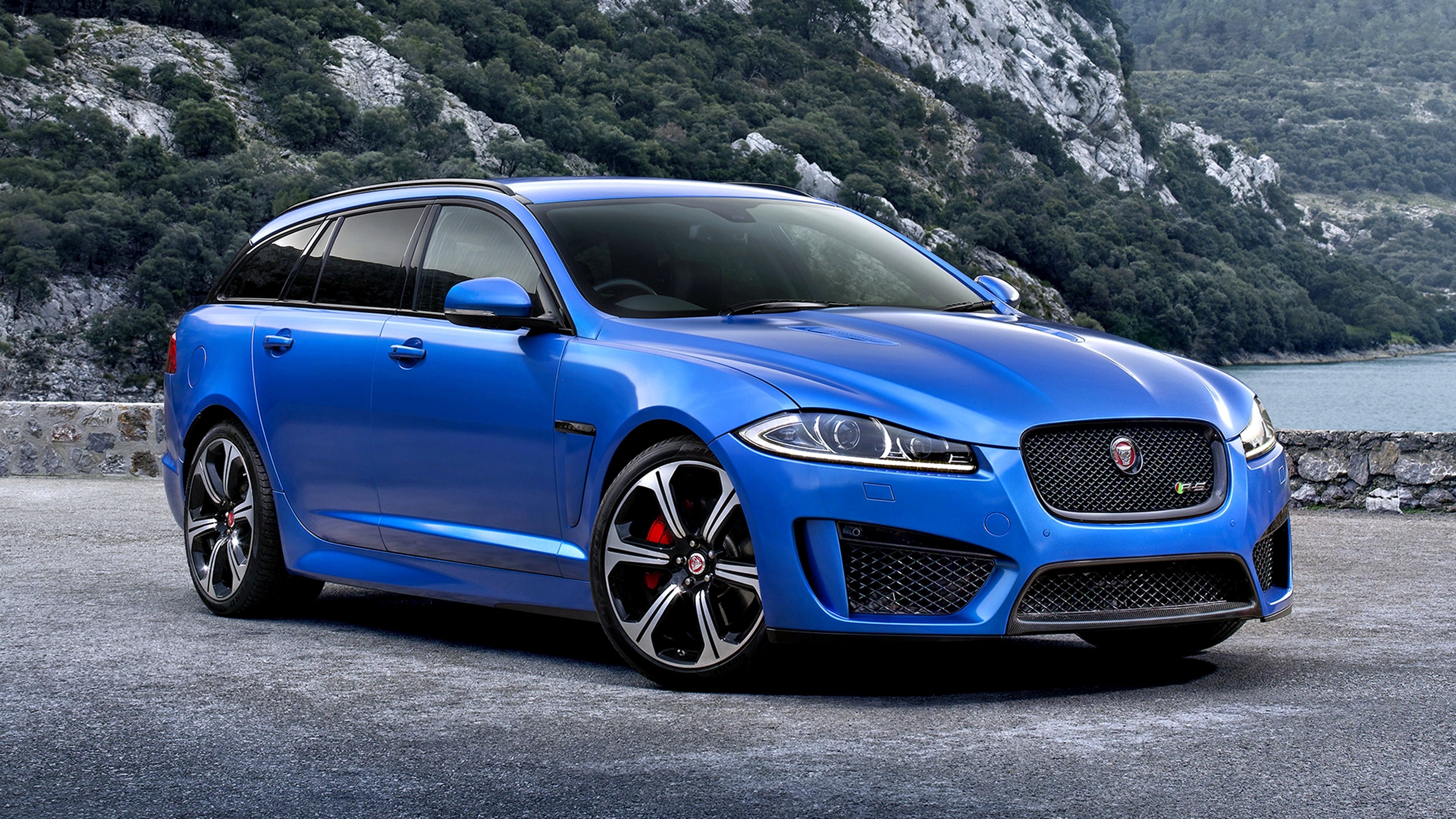 Sleek Jaguar XF, Sporty appearance, Dynamic performance, Stunning blue color, 3840x2160 4K Desktop