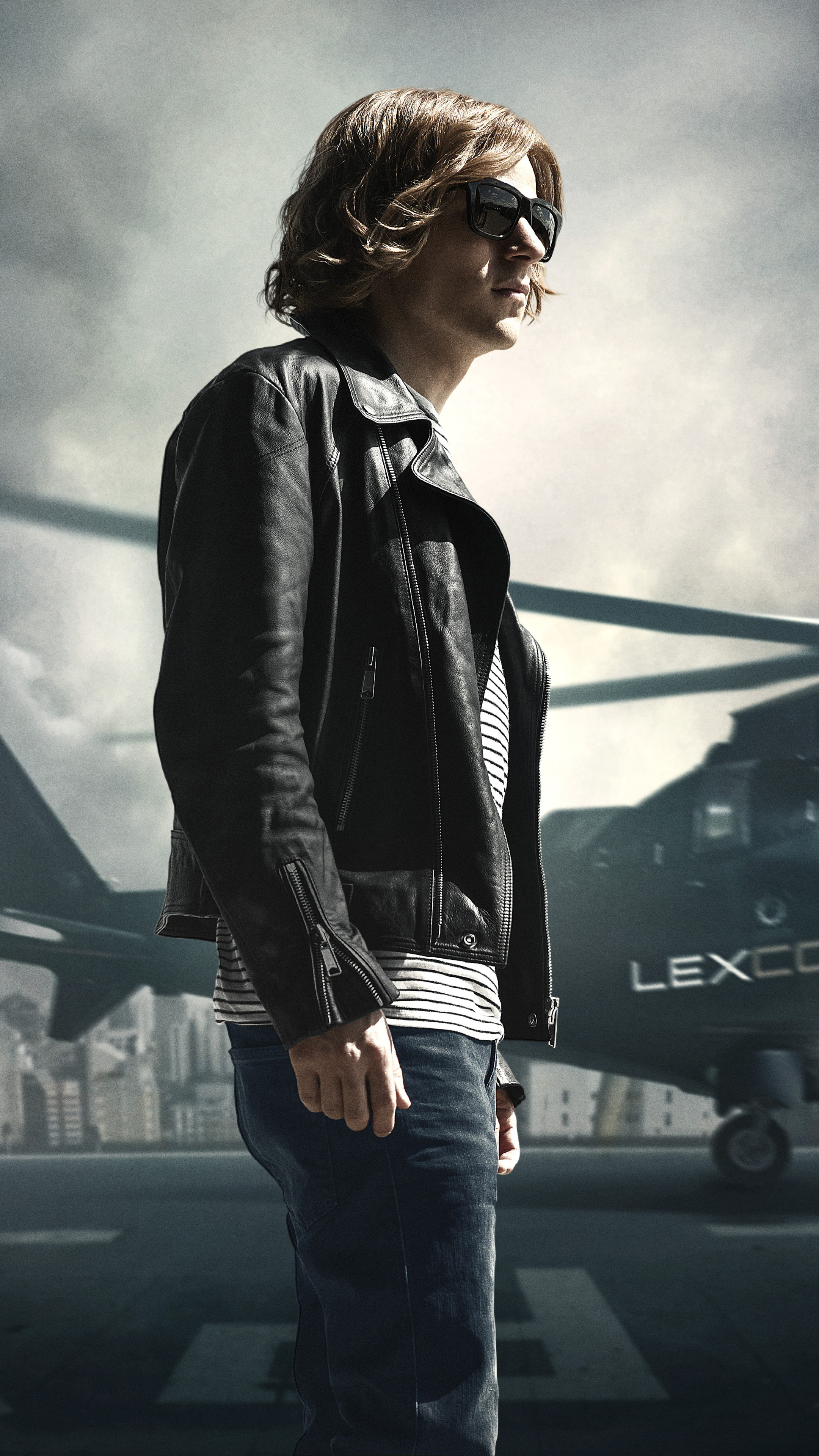 Lex Luthor: Portrayed by Jesse Eisenberg in the 2016 film Batman v Superman: Dawn of Justice. 2160x3840 4K Background.