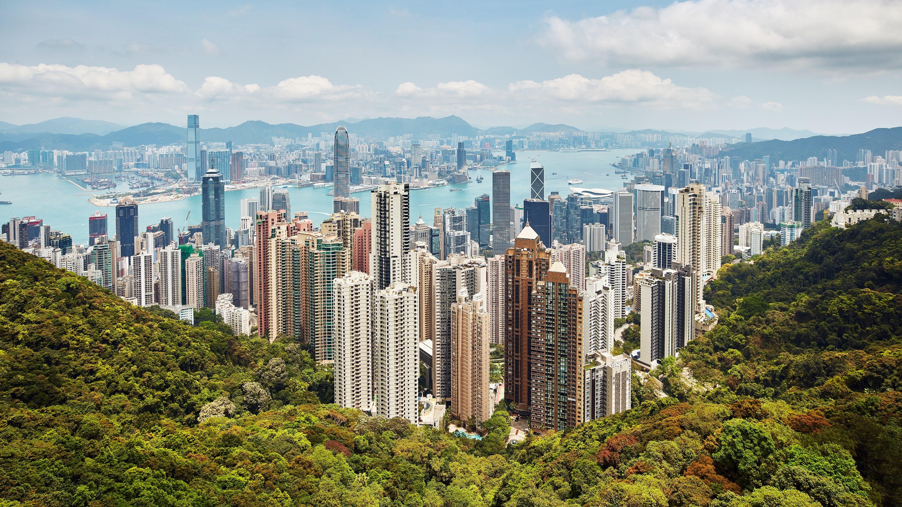 Hong Kong skyline, Travels, 4k wallpapers, 3840x2160 4K Desktop
