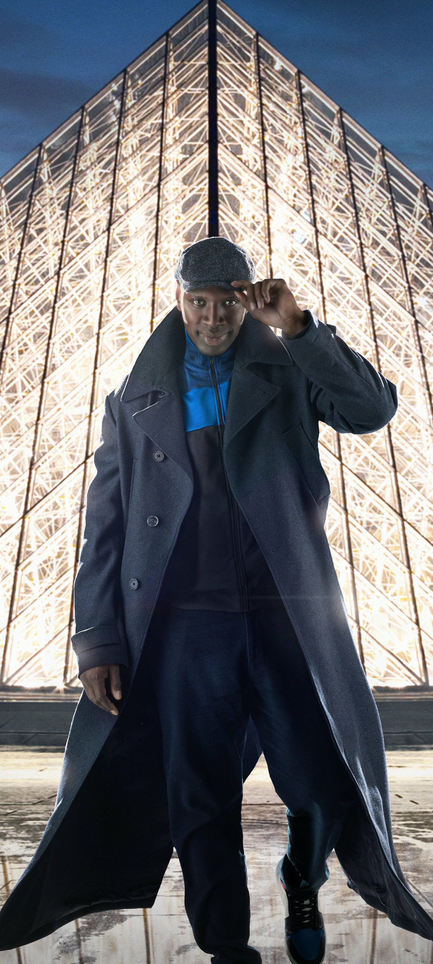 Omar Sy: A French actor and comedian, Best known in France for his duo with Fred Testot. 1440x3200 HD Background.