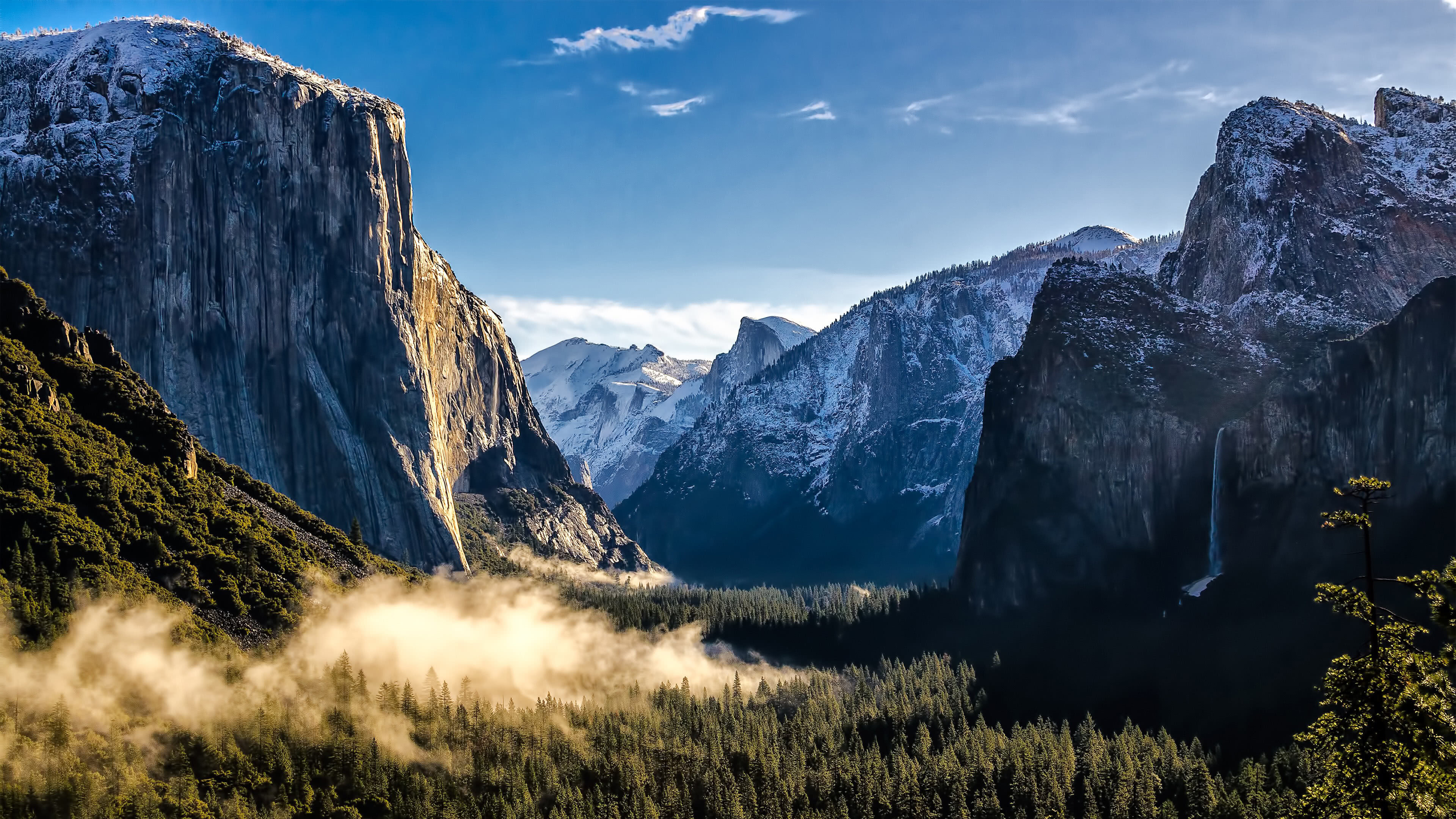 United States: El Capitan Rock Formation, Yosemite National Park, California. 3840x2160 4K Wallpaper.
