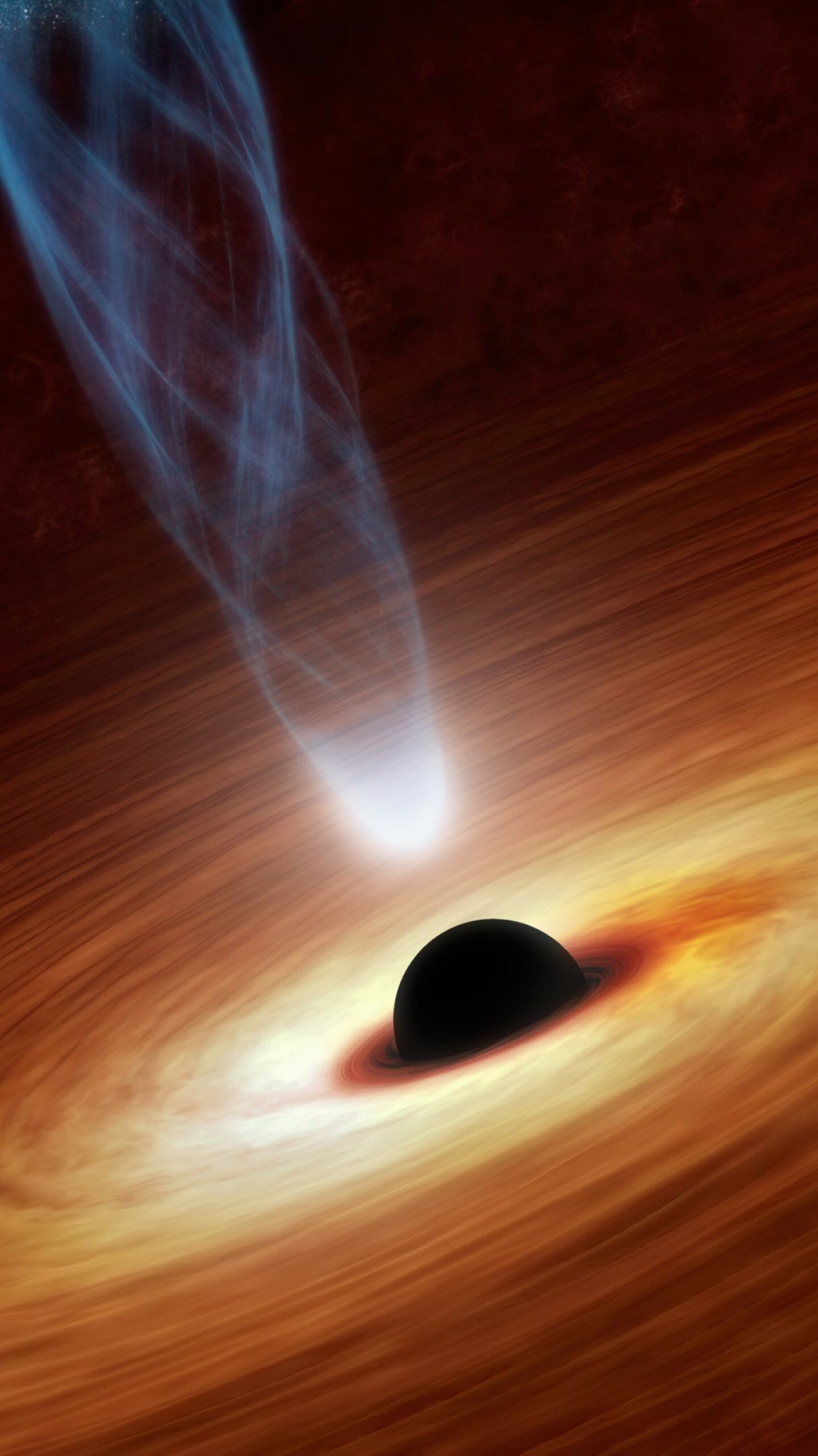Black hole wallpaper, Cosmic abyss, Mysterious space phenomenon, Stunning view, 1440x2560 HD Phone