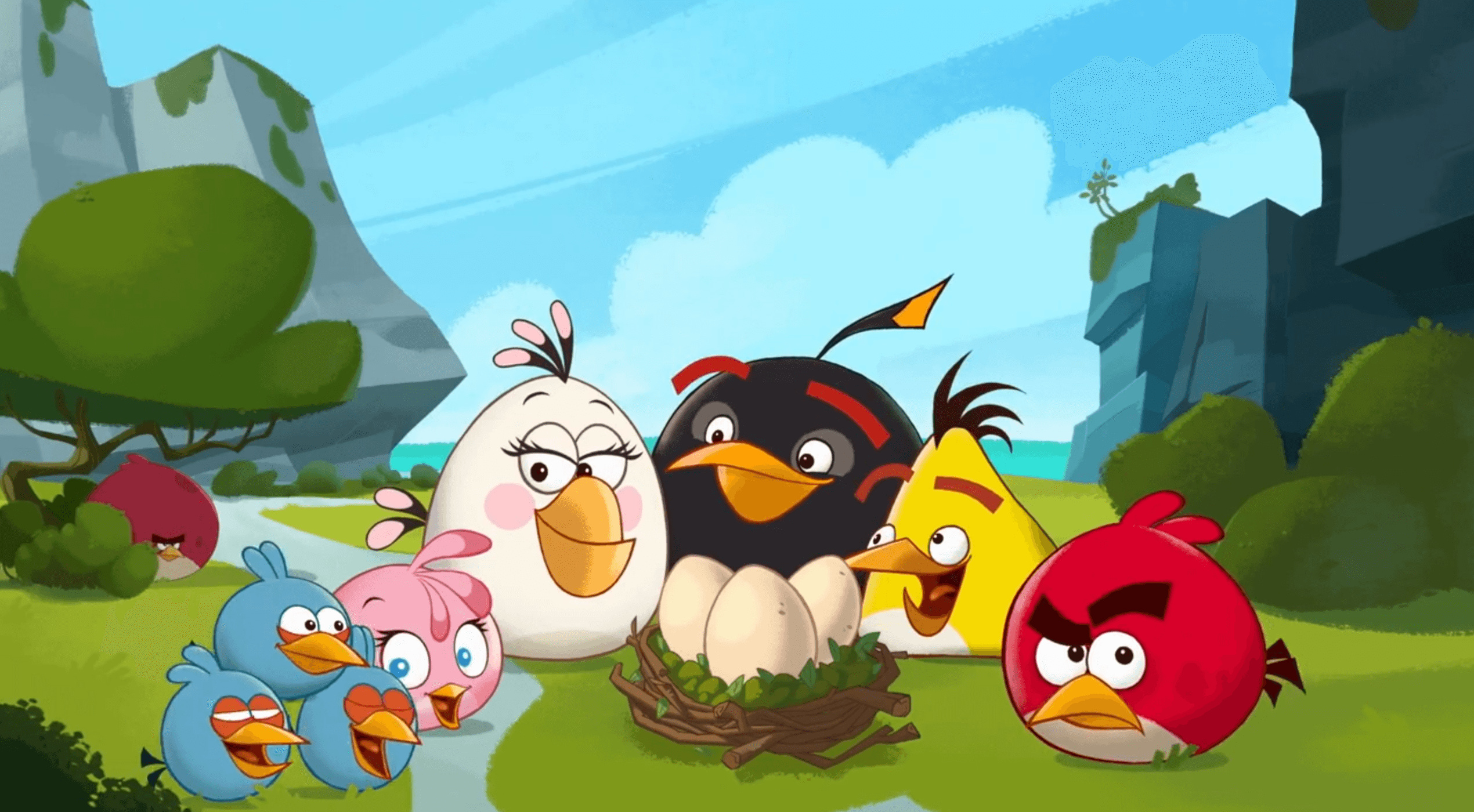 Angry Birds, Angry bird cartoon, App domination, Digital presence, 2540x1400 HD Desktop