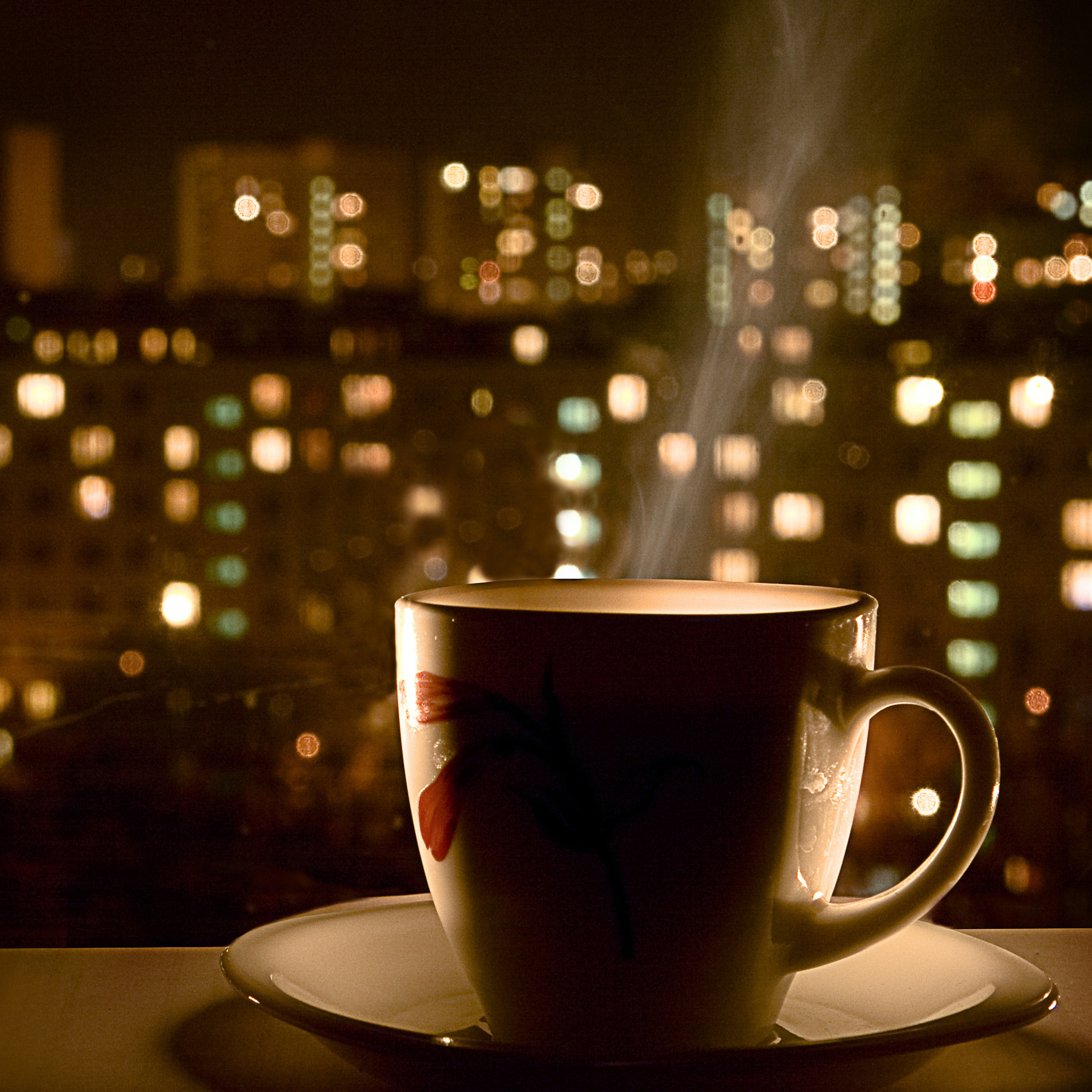 Tea: Evening drink, A cup and a saucer, Atmospheric. 2050x2050 HD Wallpaper.