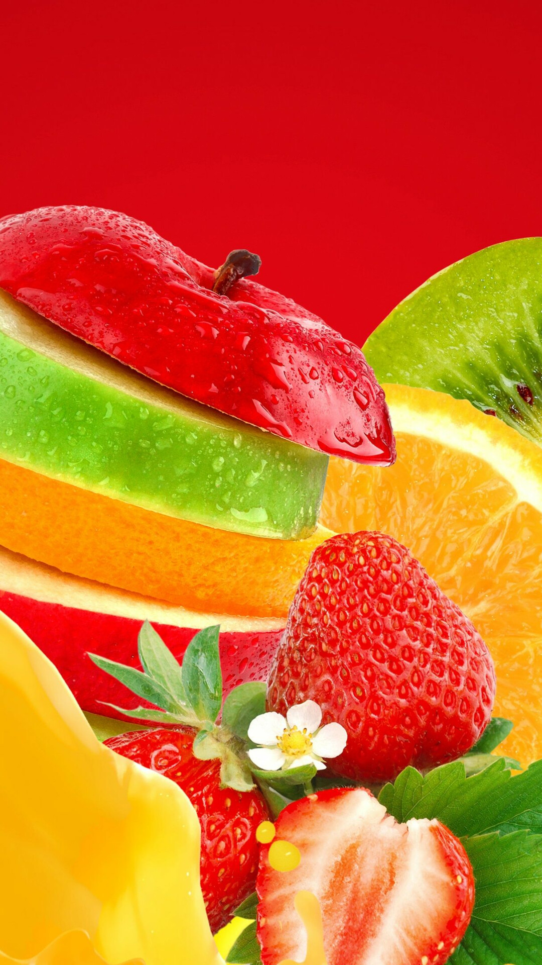 Fruit: Apples, Citrus, Kiwi, Provide a wide range of health-boosting antioxidants. 1080x1920 Full HD Wallpaper.