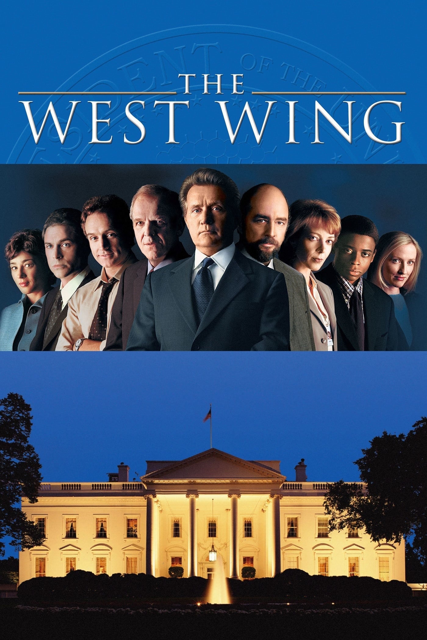 The West Wing (TV Series): Jed Bartlet, Leo McGarry, Josh Lyman, Toby Ziegler, Sam Seaborn, Charlie Young. 1400x2100 HD Background.