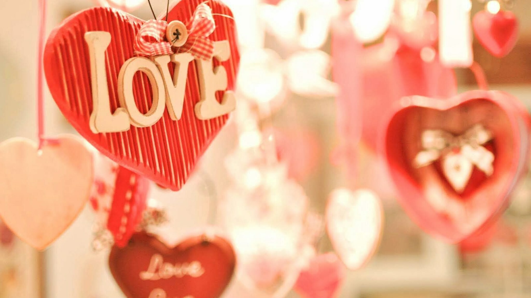 Valentine's Day: Festive activity, Lovers expressing their affection with greetings and gifts. 2050x1160 HD Background.