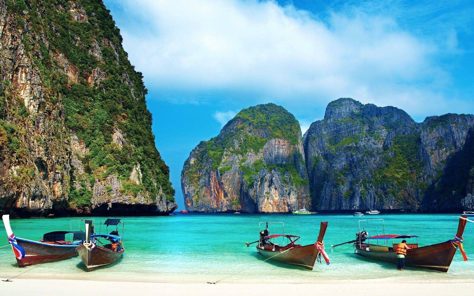 Phi Phi: An island group in Thailand, Coastal and oceanic landforms. 1920x1200 HD Background.