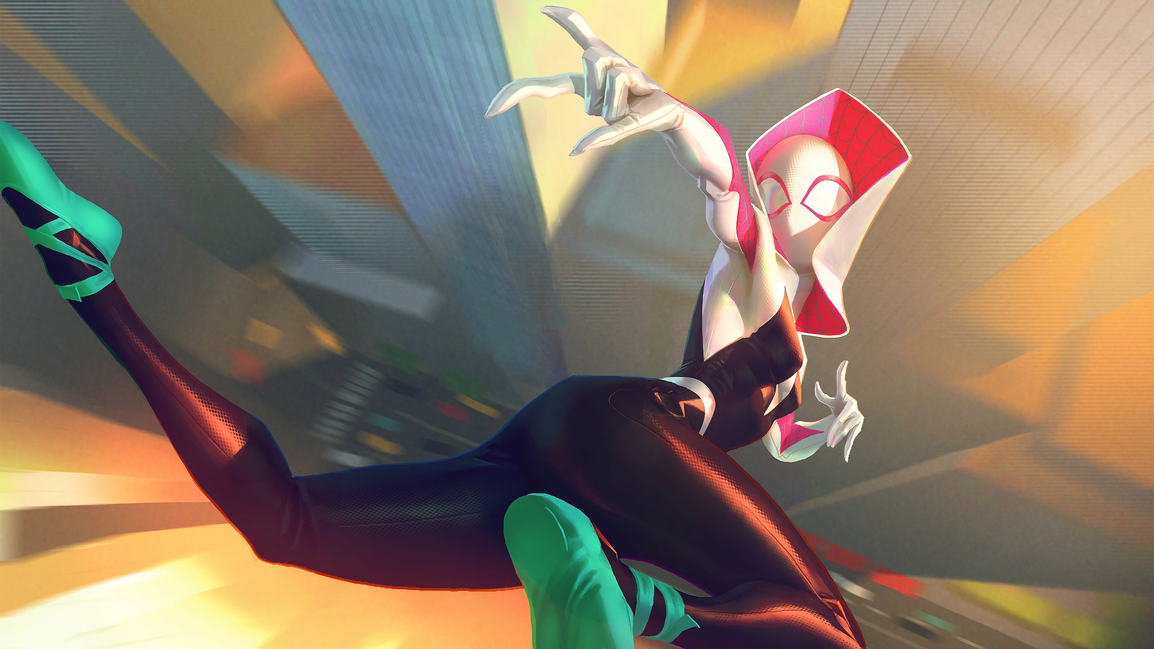 Gwen Stacy: Spider-Gwen, The character debuted in Edge of Spider-Verse issue №2. 3840x2160 4K Background.