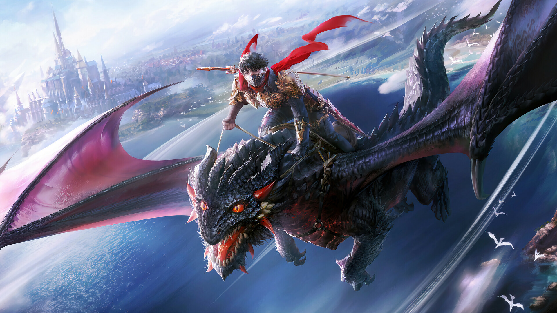 Dragon: Flying beast, A core part of East Asian cultures. 1920x1080 Full HD Background.