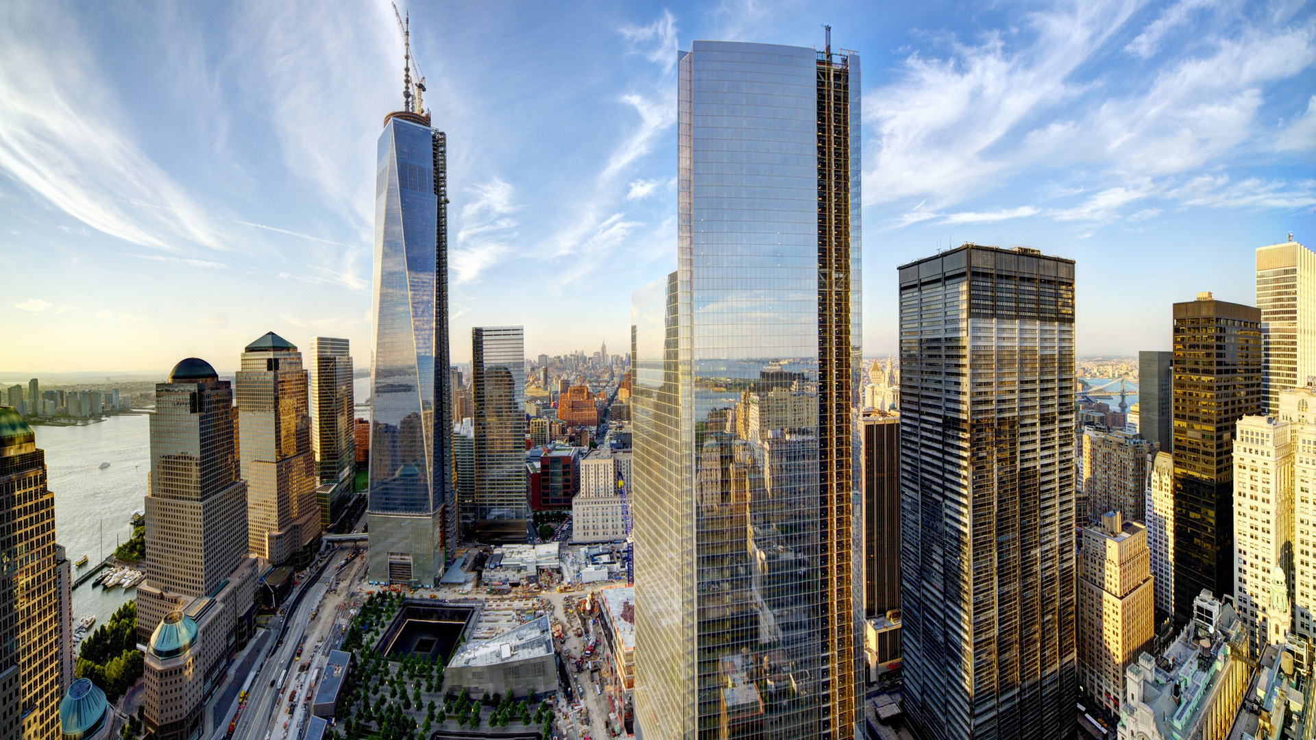 New York World Trade Center, Manhattan skyline, Freedom Tower, Bullshft, 1920x1080 Full HD Desktop
