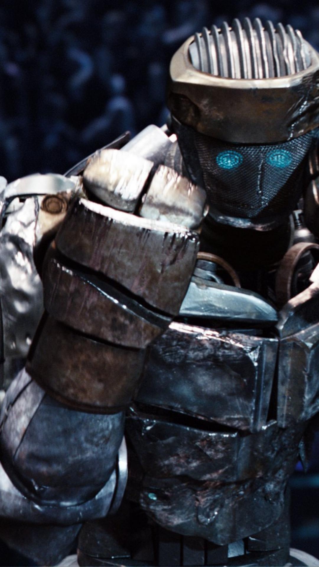 Real Steel: Atom, The hero of this story, the battered, discarded training bot. 1080x1920 Full HD Background.