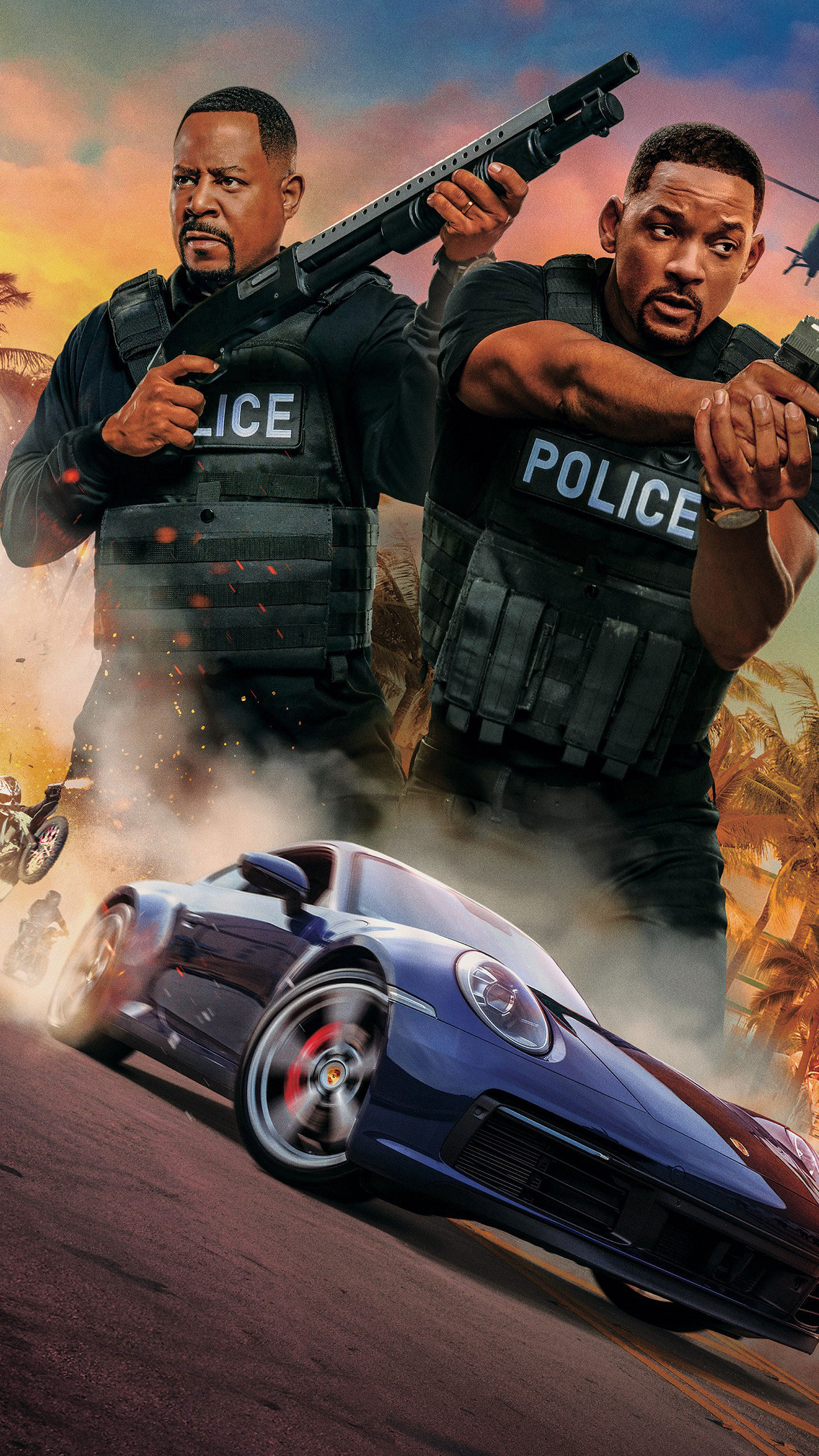 Bad Boys franchise, Action-packed buddy cop, Miami's mean streets, Explosive car chases, 1440x2560 HD Phone