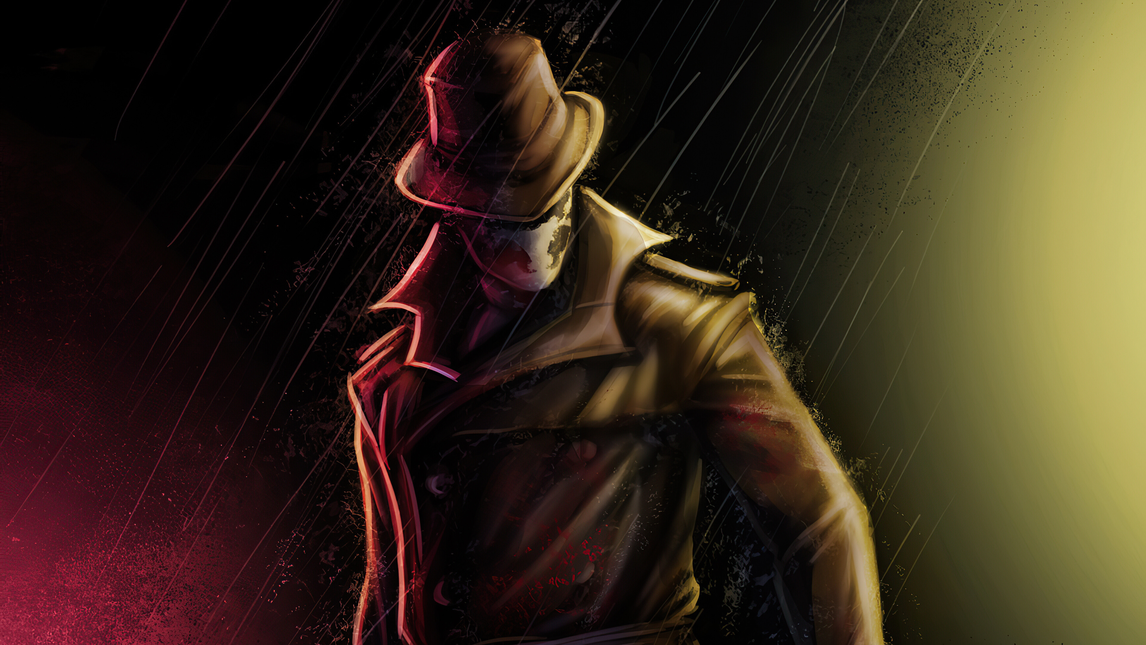 Rorschach (Watchmen): A fictional antihero in the graphic novel limited series, published by DC Comics in 1986. 3840x2160 4K Background.