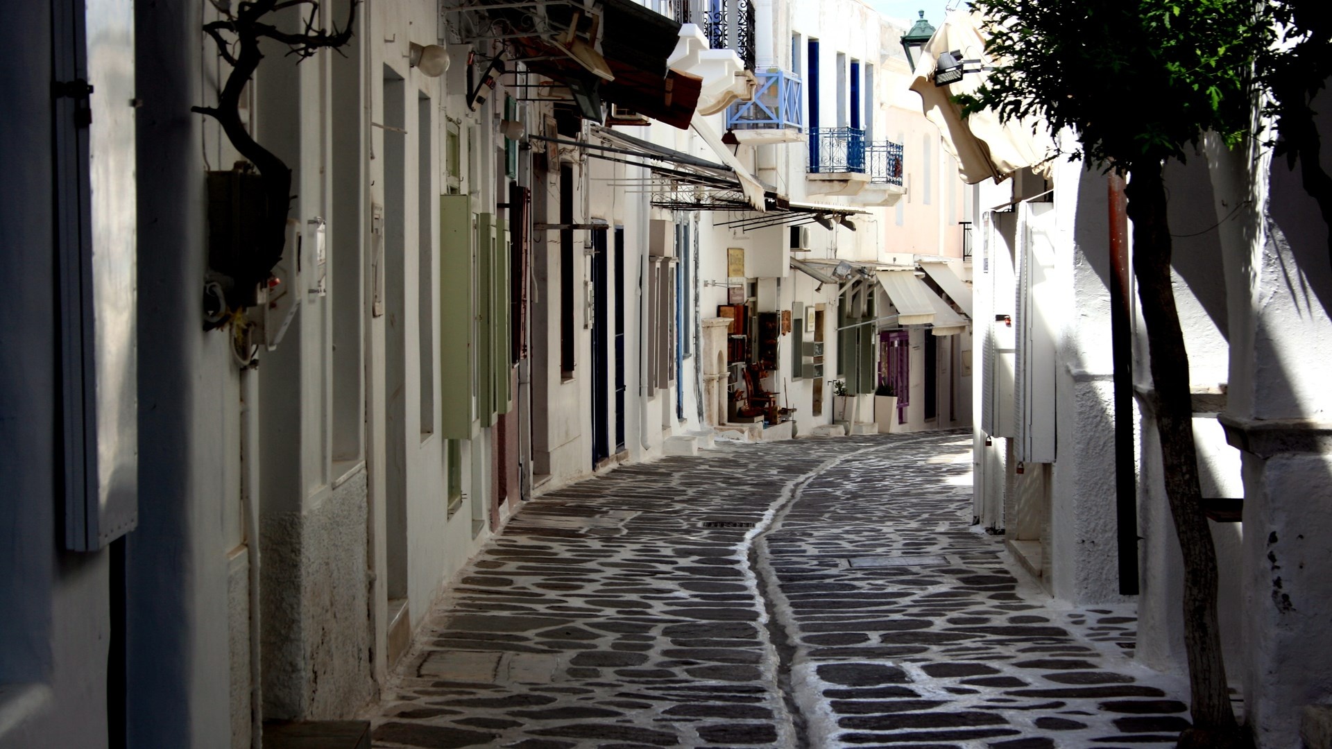Magical alleys of Paros: Cycladic simplicity, Enchanting streets, Greek charm, Quaint beauty, 1920x1080 Full HD Desktop