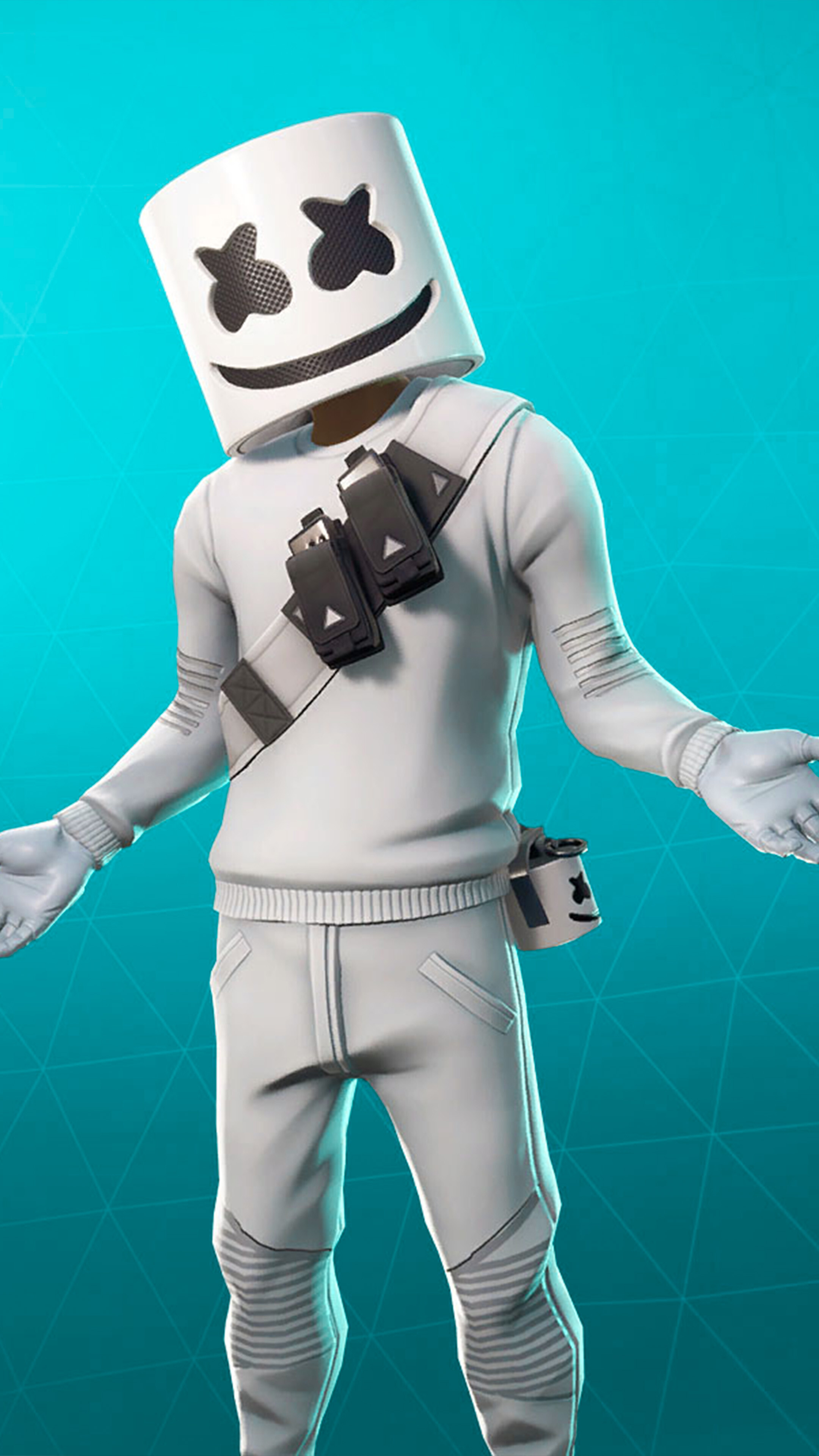 Fortnite: A key component – the ability to purchase in-game features such as outfits and other equipment, Marshmello Skin. 2160x3840 4K Wallpaper.