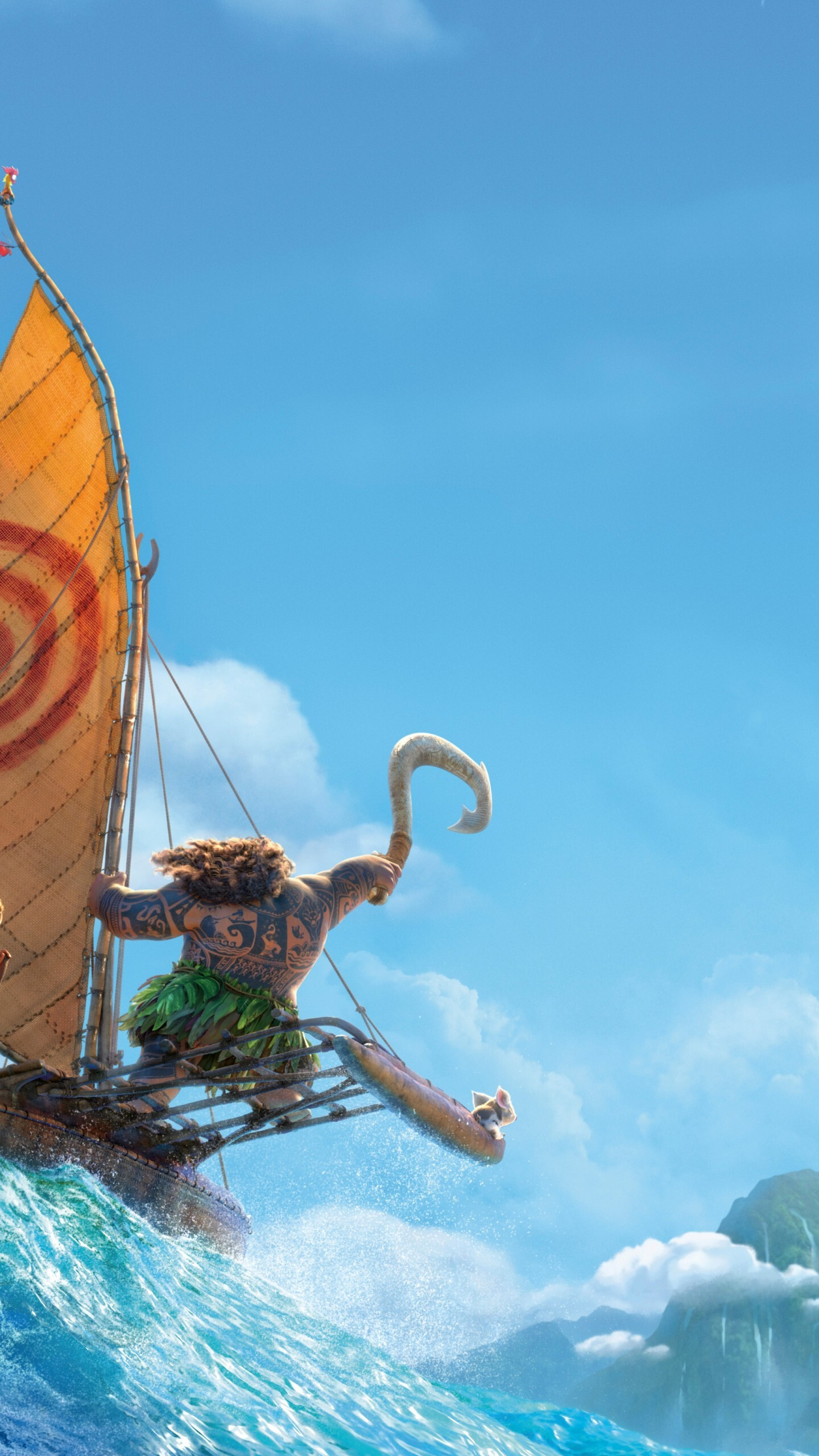 Moana: One of Disney's most ambitious films, Pua, Animation. 1440x2560 HD Background.