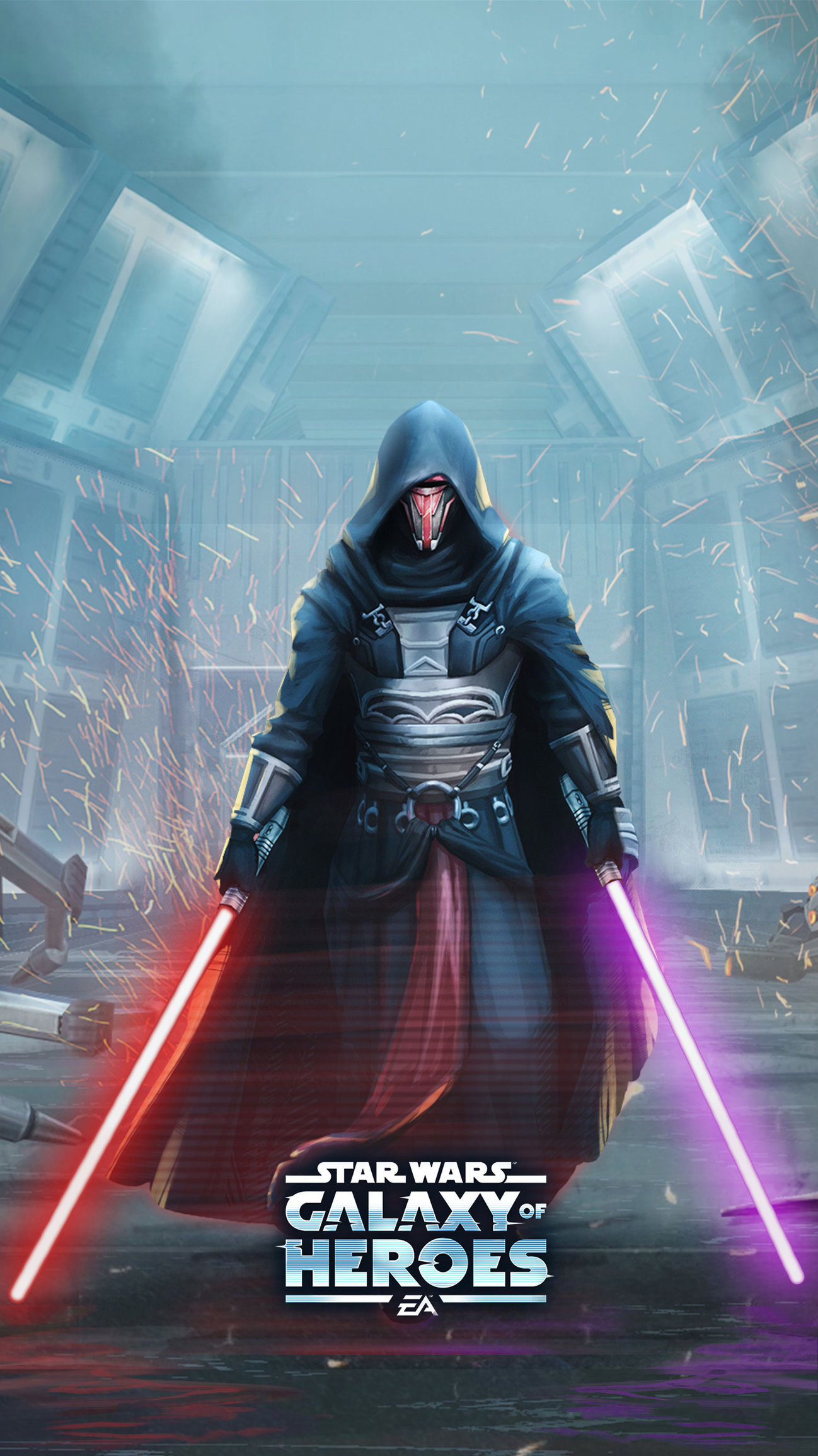 Darth Revan: Defeated the Mandalorian leader Mandalore the Ultimate at the Battle of Malachor V. 1300x2310 HD Background.