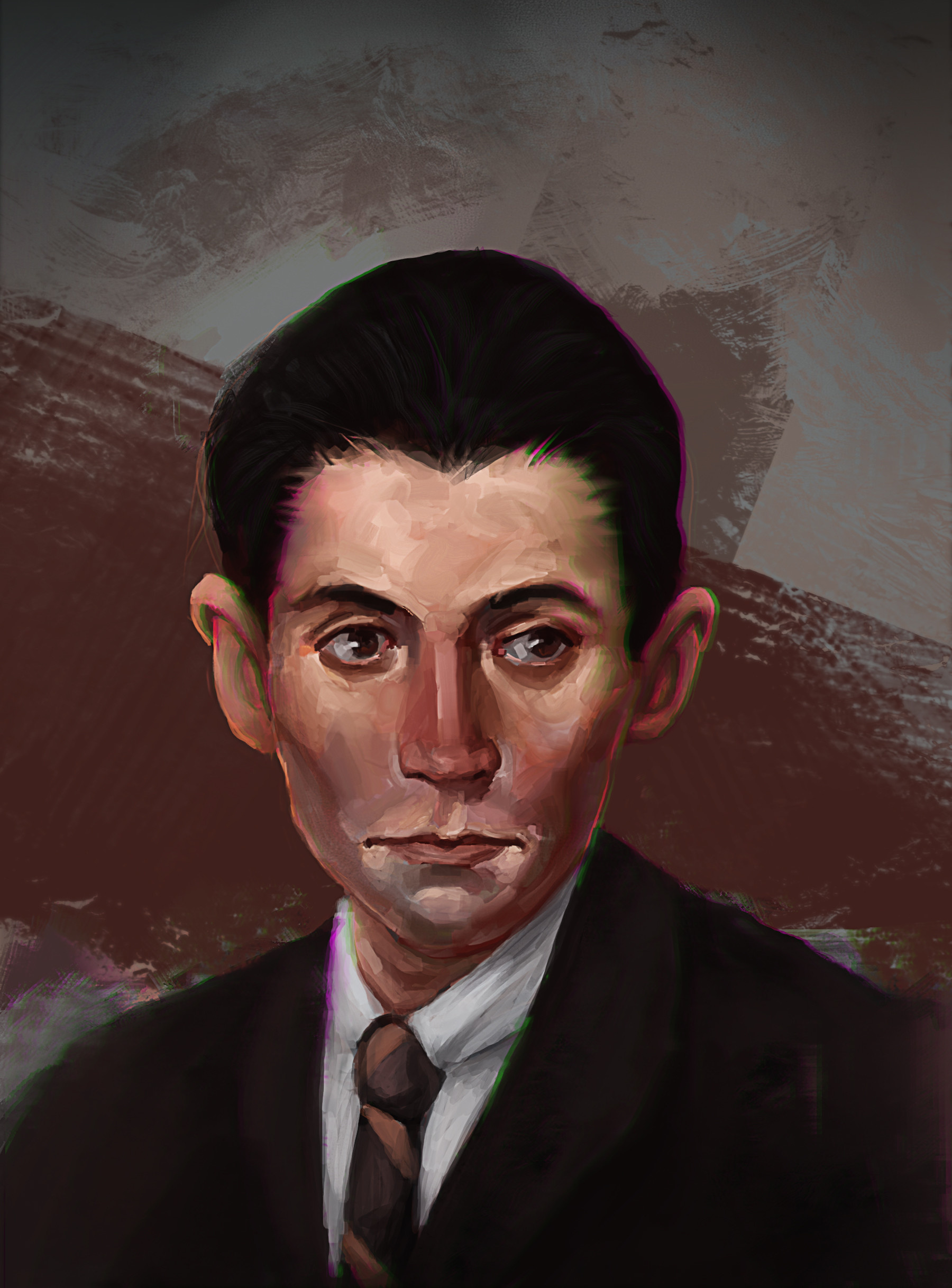 Franz Kafka, Artstation portrait, Restoration center, Yousuf Karsh, 1800x2440 HD Handy