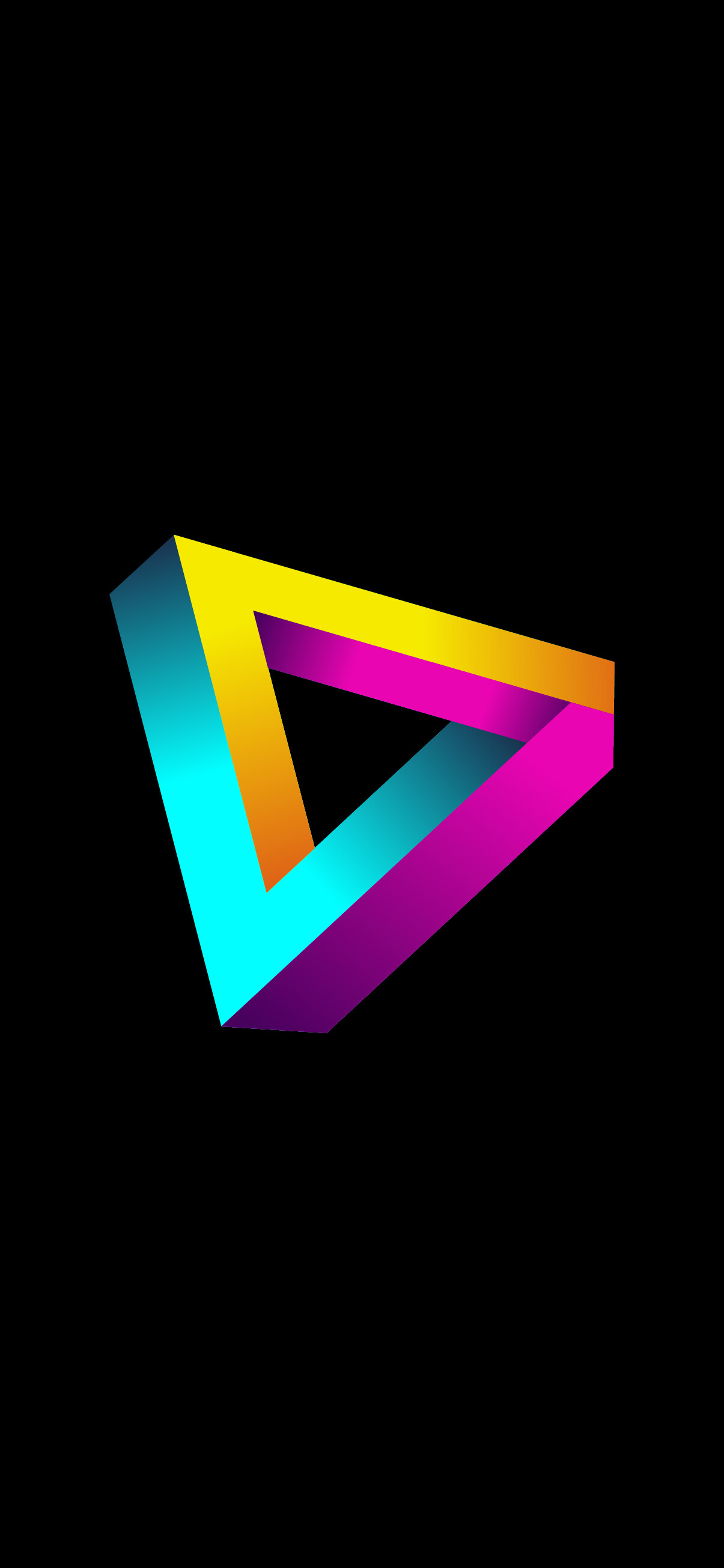 Triangle: Gradient, Penrose triangle, Colorful object. 1210x2610 HD Wallpaper.