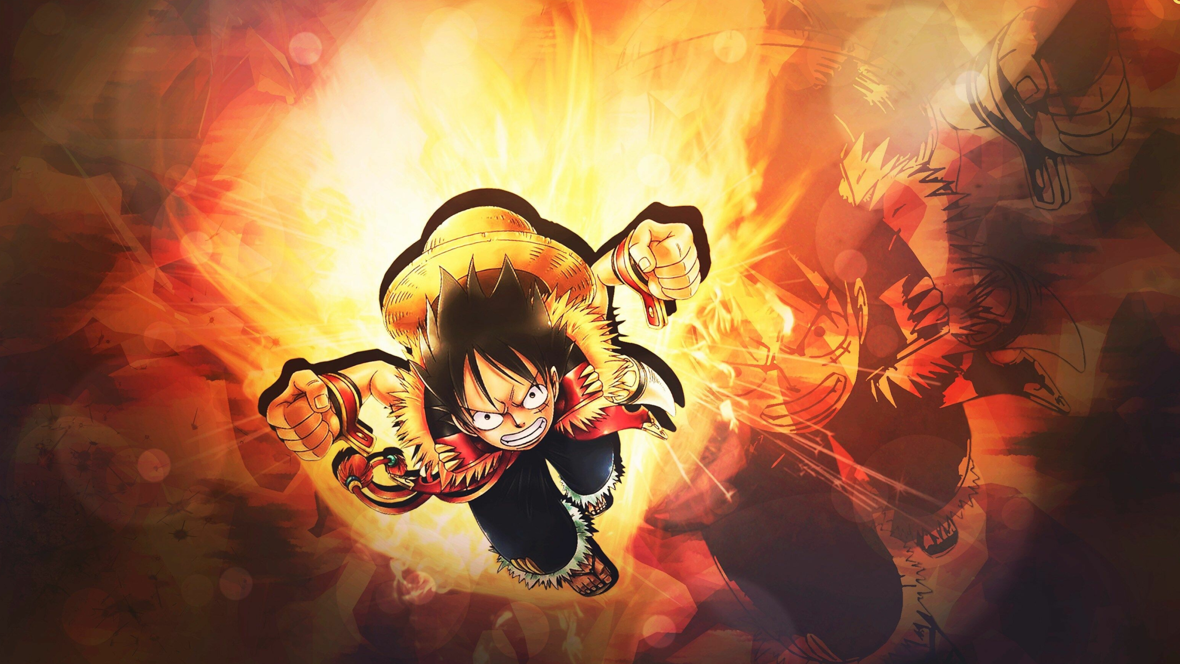 One Piece: The story follows the adventures of Monkey D. Luffy, Anime. 3840x2160 4K Background.